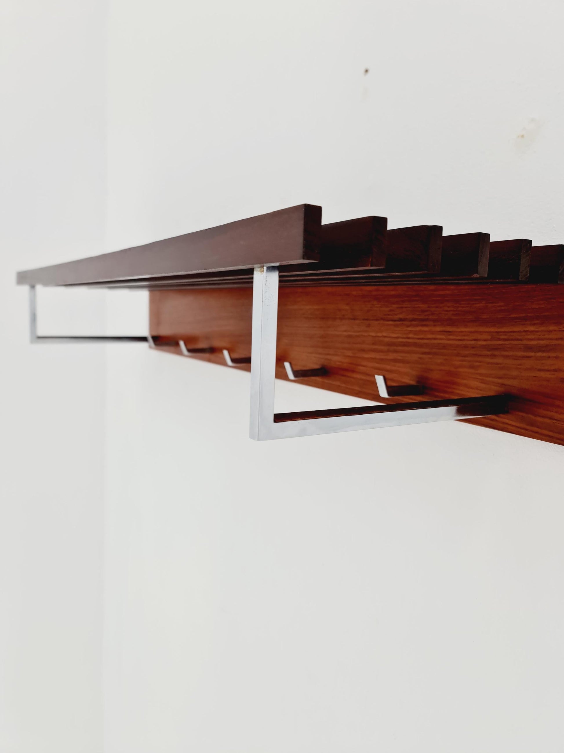 Mid century German Wardarobe , teak wall coat rack 1960s