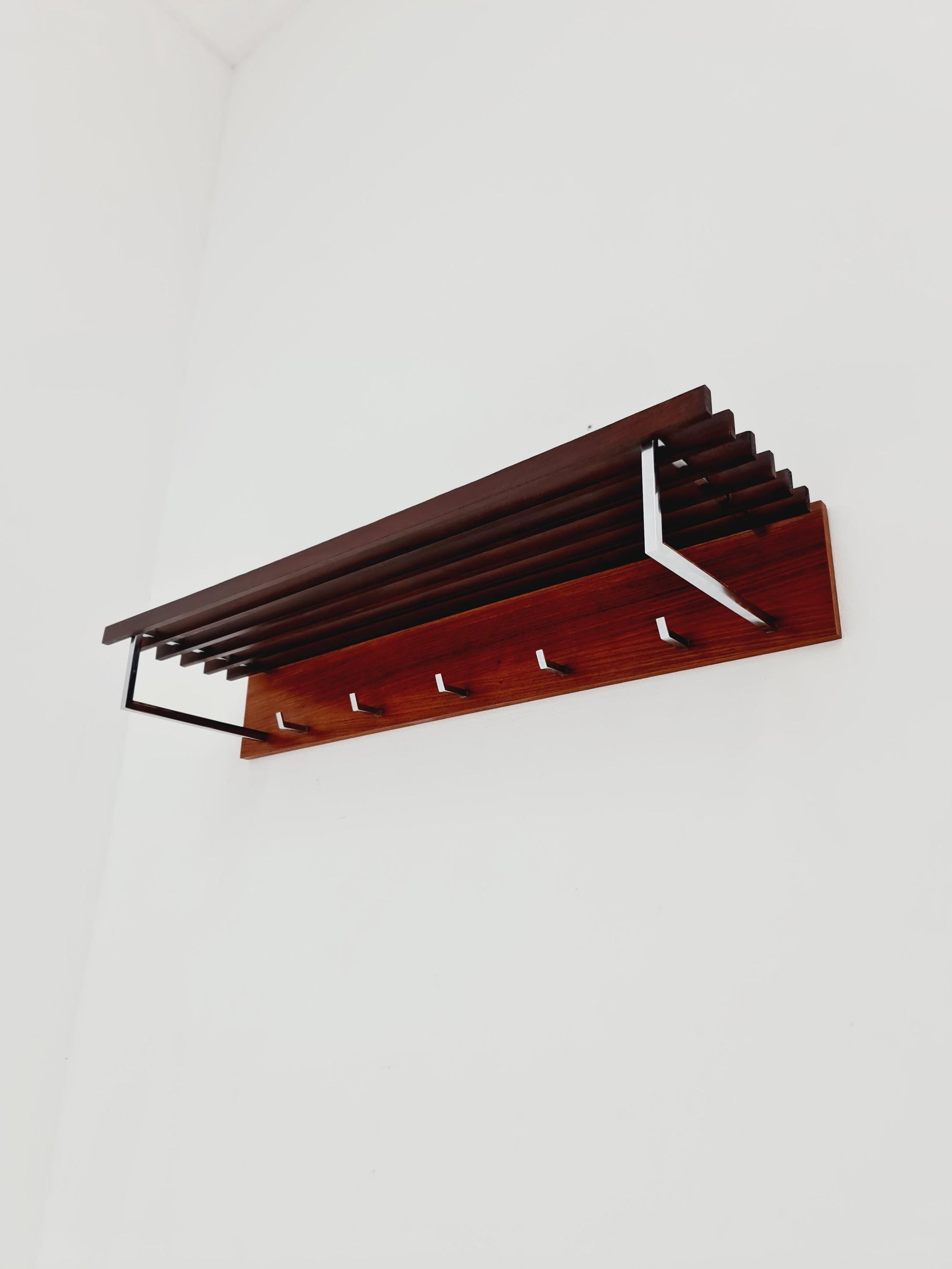 Mid century German Wardarobe , teak wall coat rack 1960s