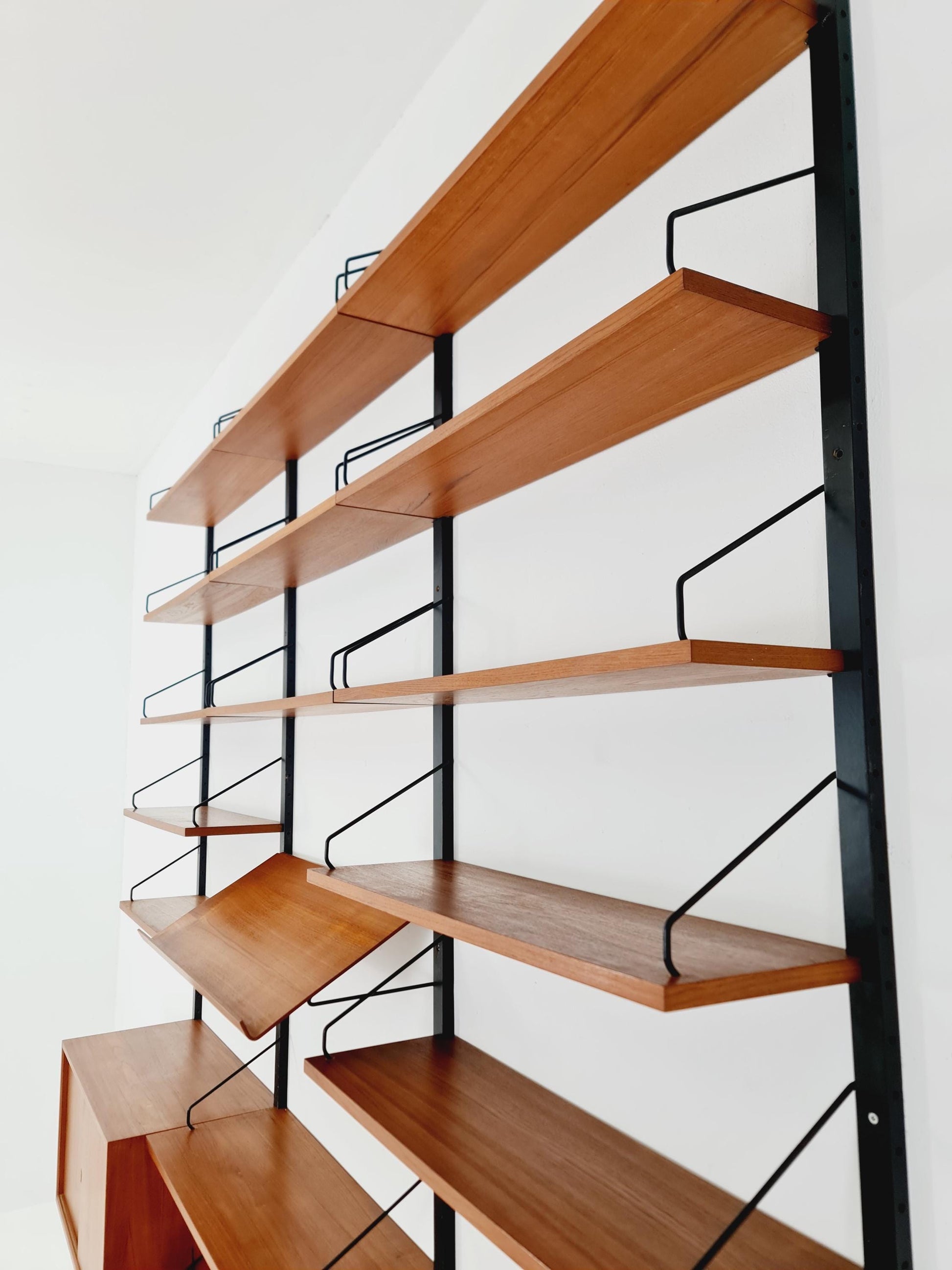 Big Mid century Danish Teak Wall Unit with 2 cabinets by Poul Cadovius for Cado, Denmark, 1960s