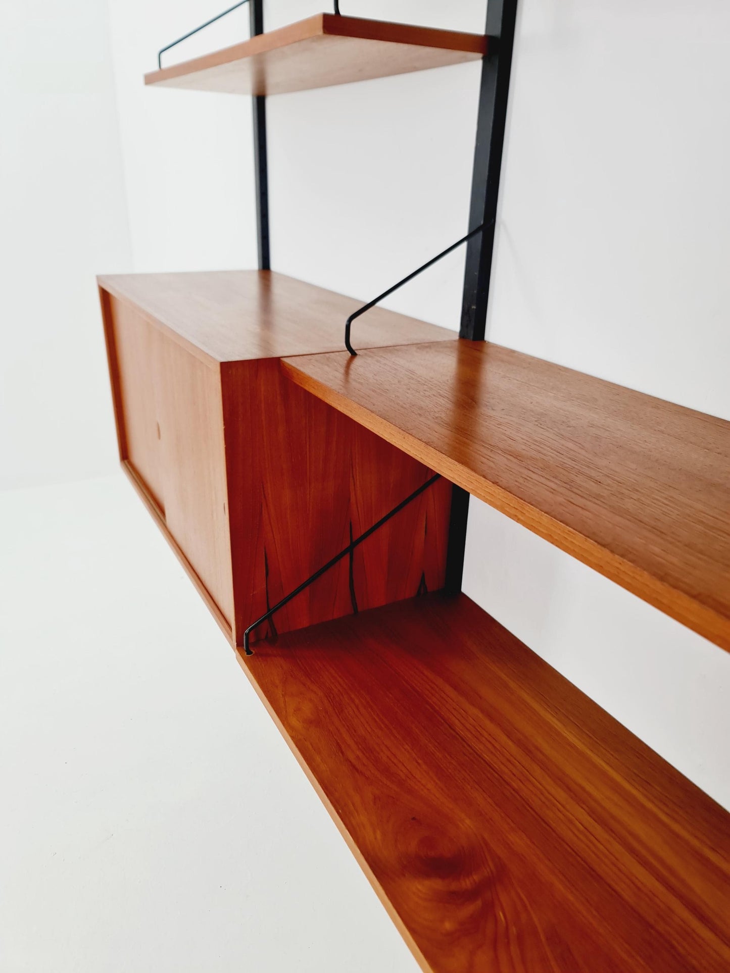 Big Mid century Danish Teak Wall Unit with 2 cabinets by Poul Cadovius for Cado, Denmark, 1960s