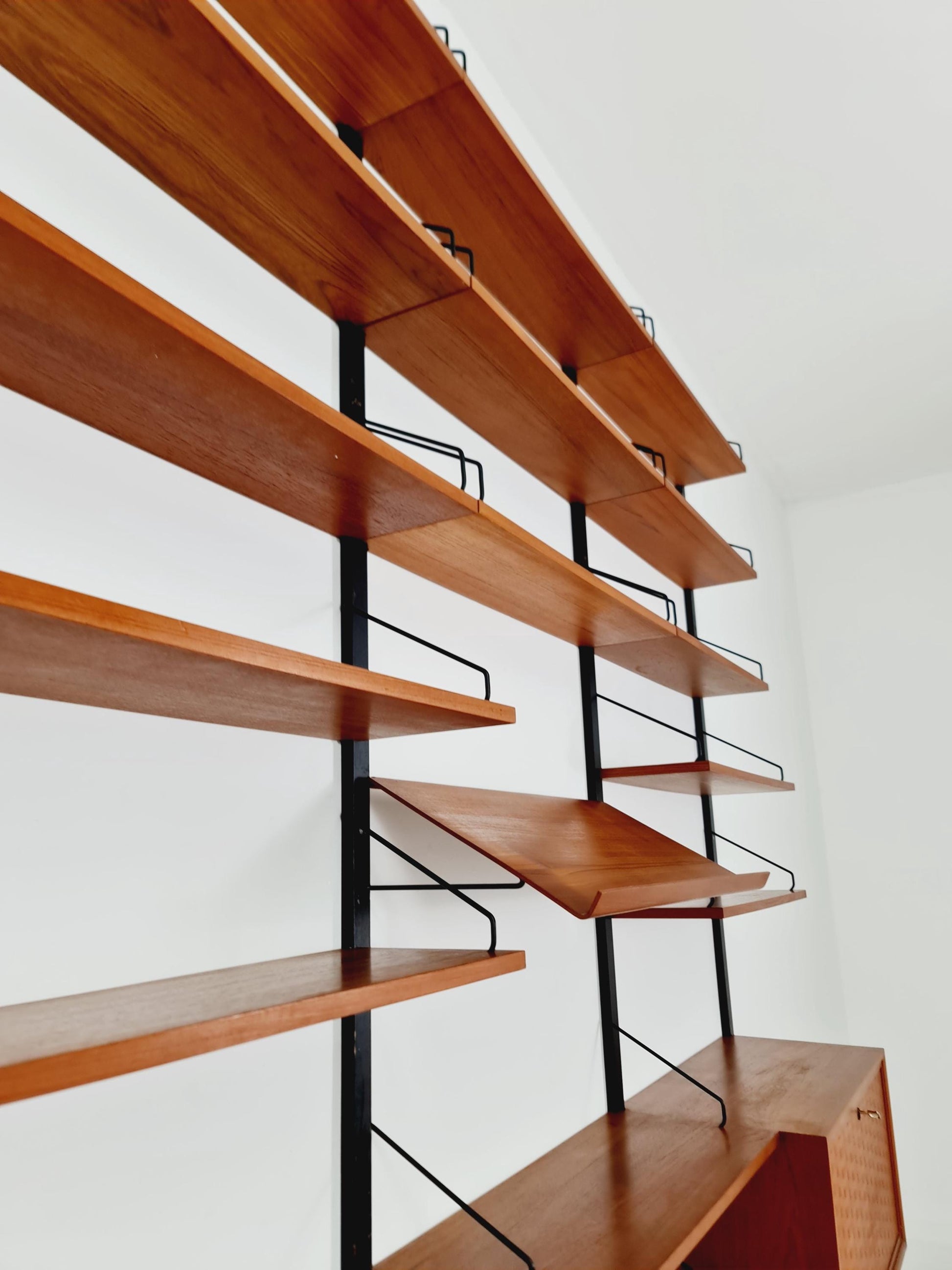 Big Mid century Danish Teak Wall Unit with 2 cabinets by Poul Cadovius for Cado, Denmark, 1960s