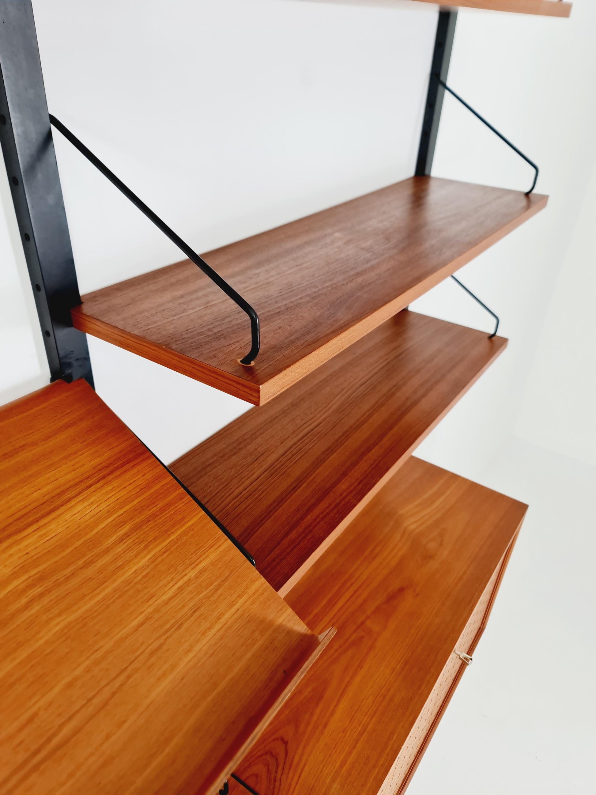 Big Mid century Danish Teak Wall Unit with 2 cabinets by Poul Cadovius for Cado, Denmark, 1960s