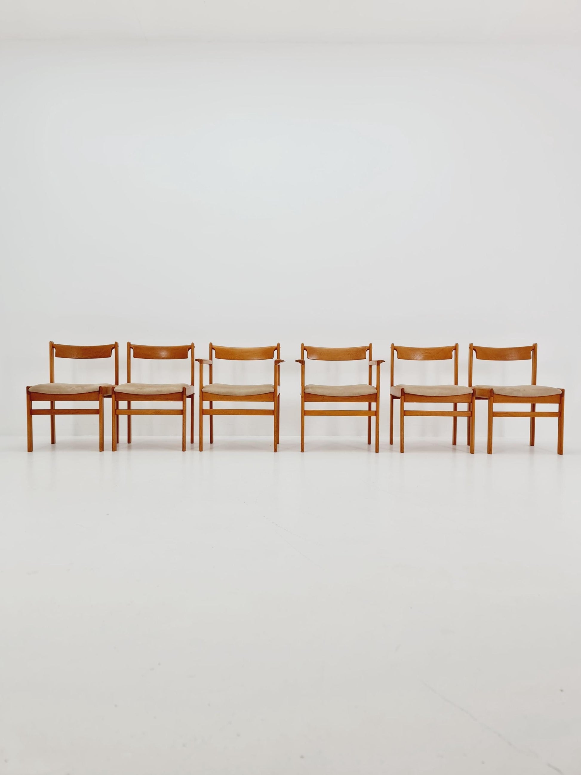Danish Oak dining chairs by H. W. Klein for Bramin, 1960s, set of 6