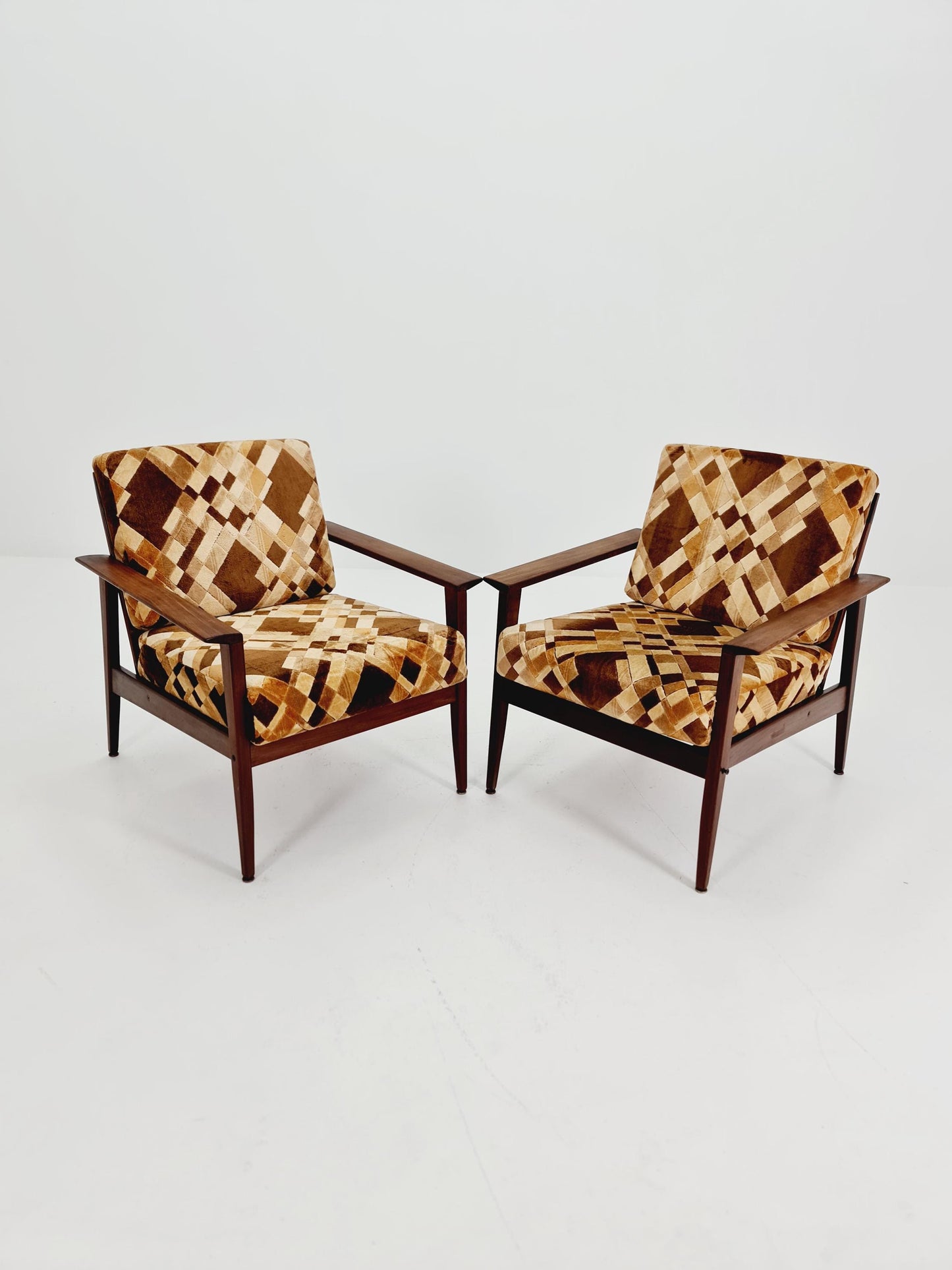 Mid century easy lounge chairs Denmark 1960s, Set of 2