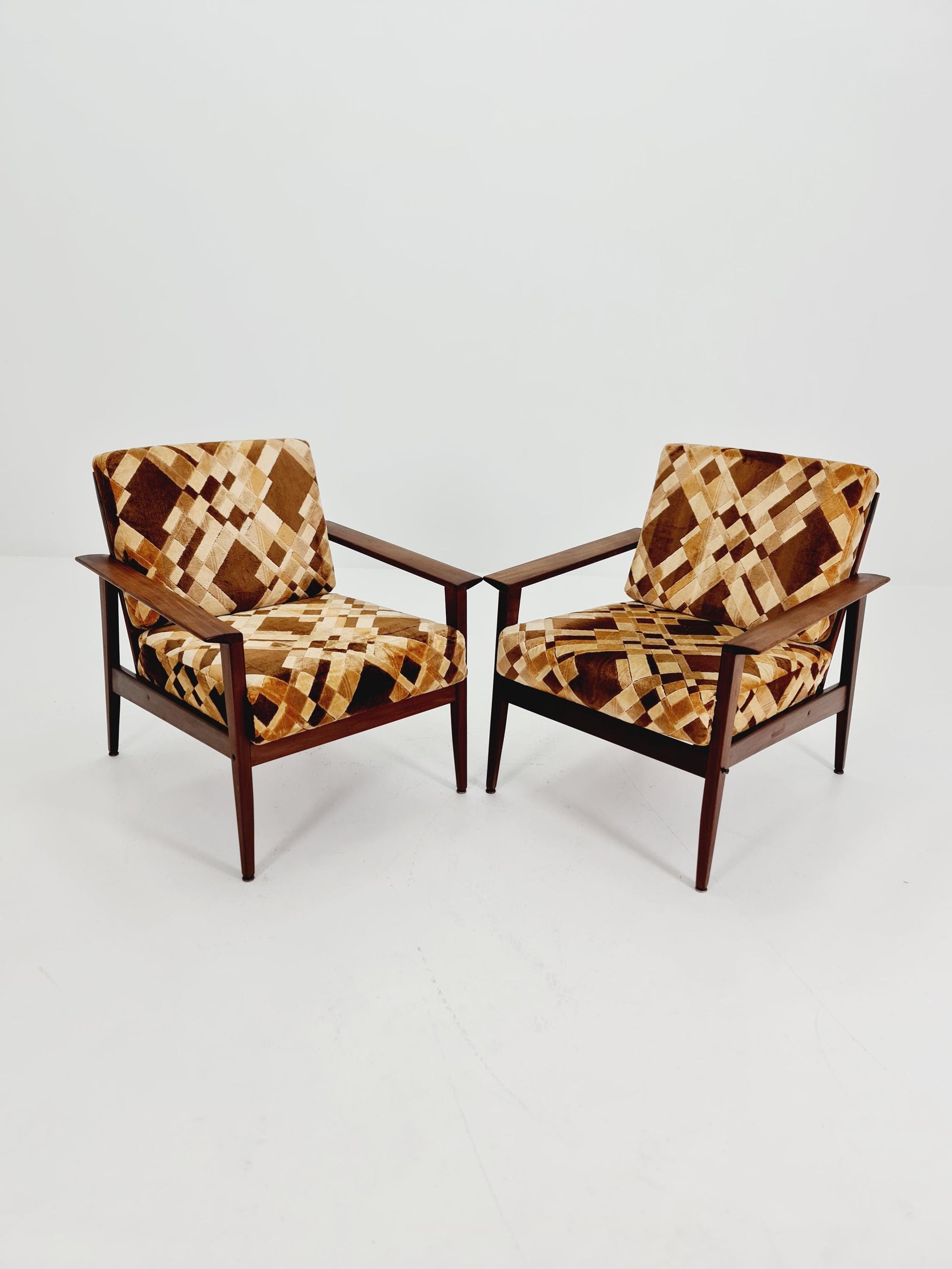 Mid century easy lounge chairs Denmark 1960s, Set of 2