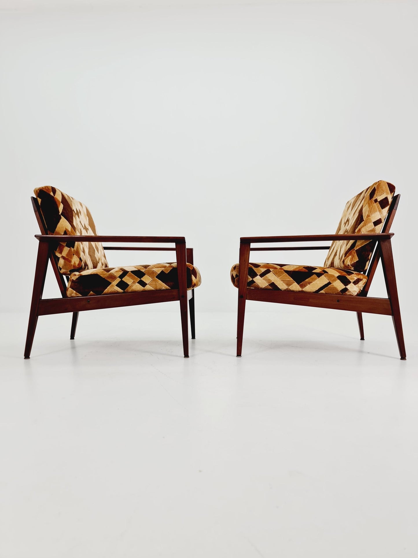 Mid century easy lounge chairs Denmark 1960s, Set of 2