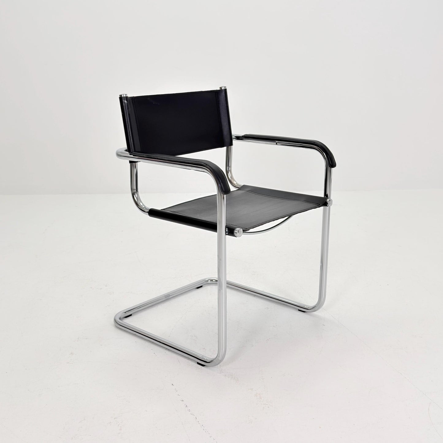 1 of 6 Mid Century iconic Mart Stam S34 armchair / Bauhaus chrome tube steel and leather / 80s vintage cantilever chair s43