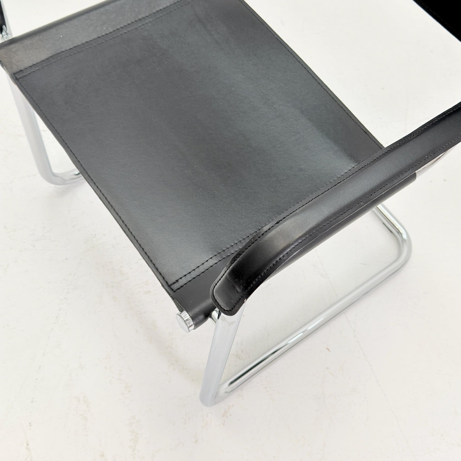 1 of 6 Mid Century iconic Mart Stam S34 armchair / Bauhaus chrome tube steel and leather / 80s vintage cantilever chair s43