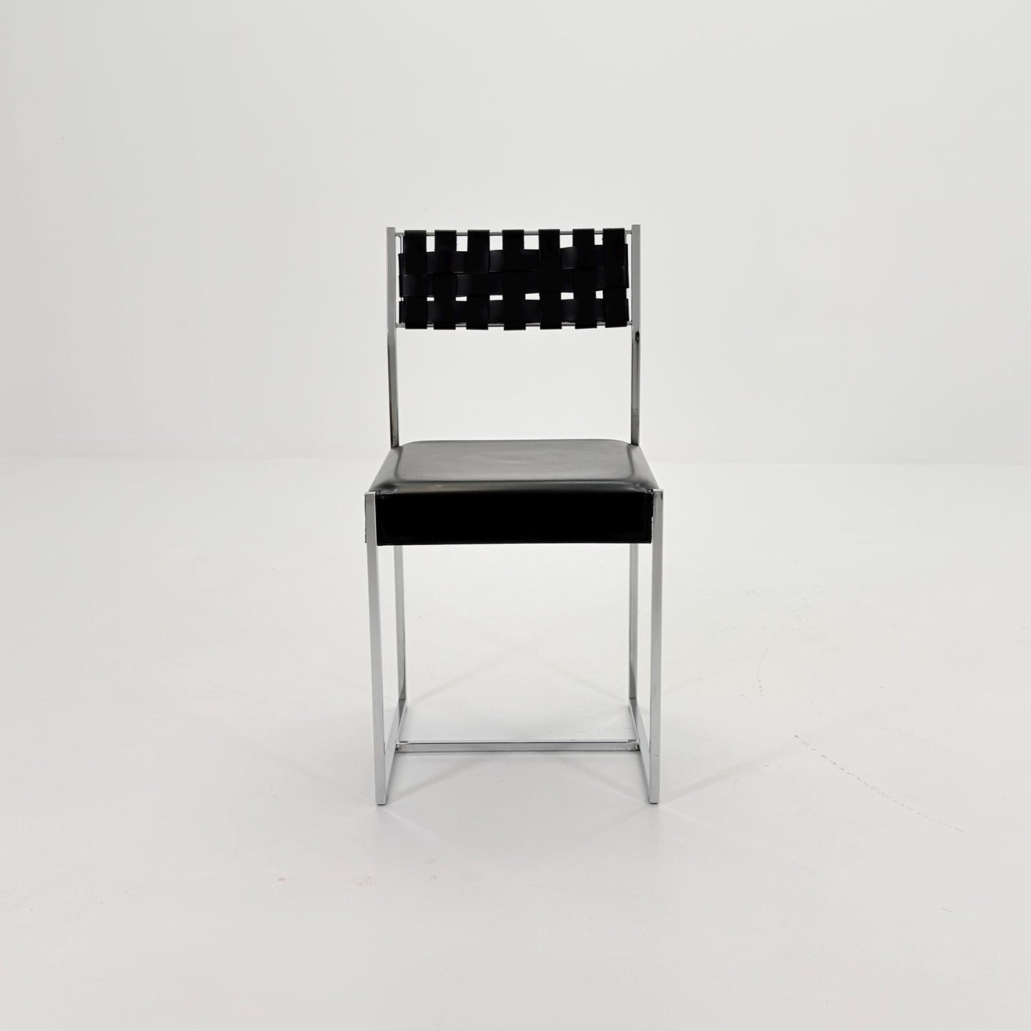 Mid Century Italian Leather Dining Chair by Arrben 1980s Italy