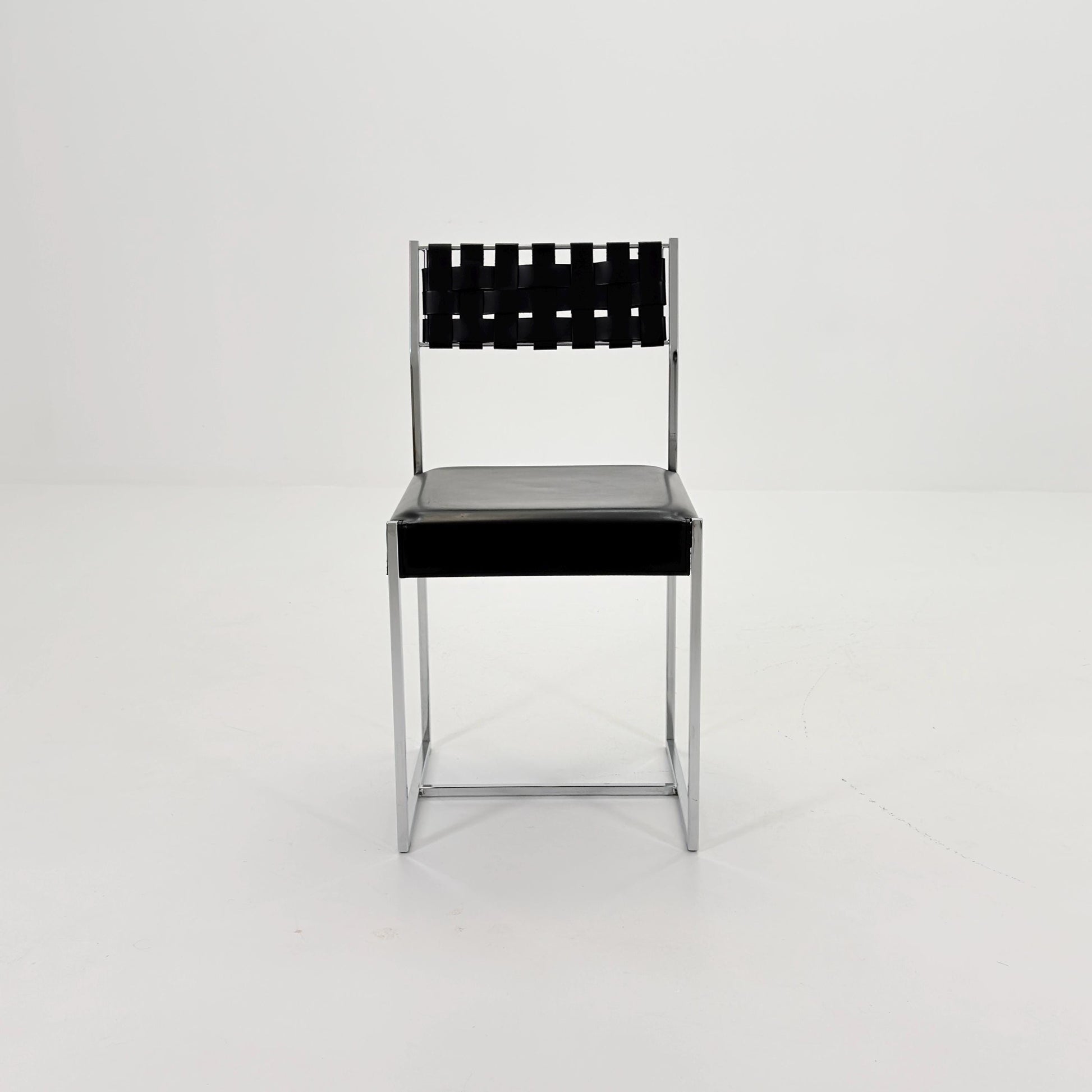 Mid Century Italian Leather Dining Chair by Arrben 1980s Italy