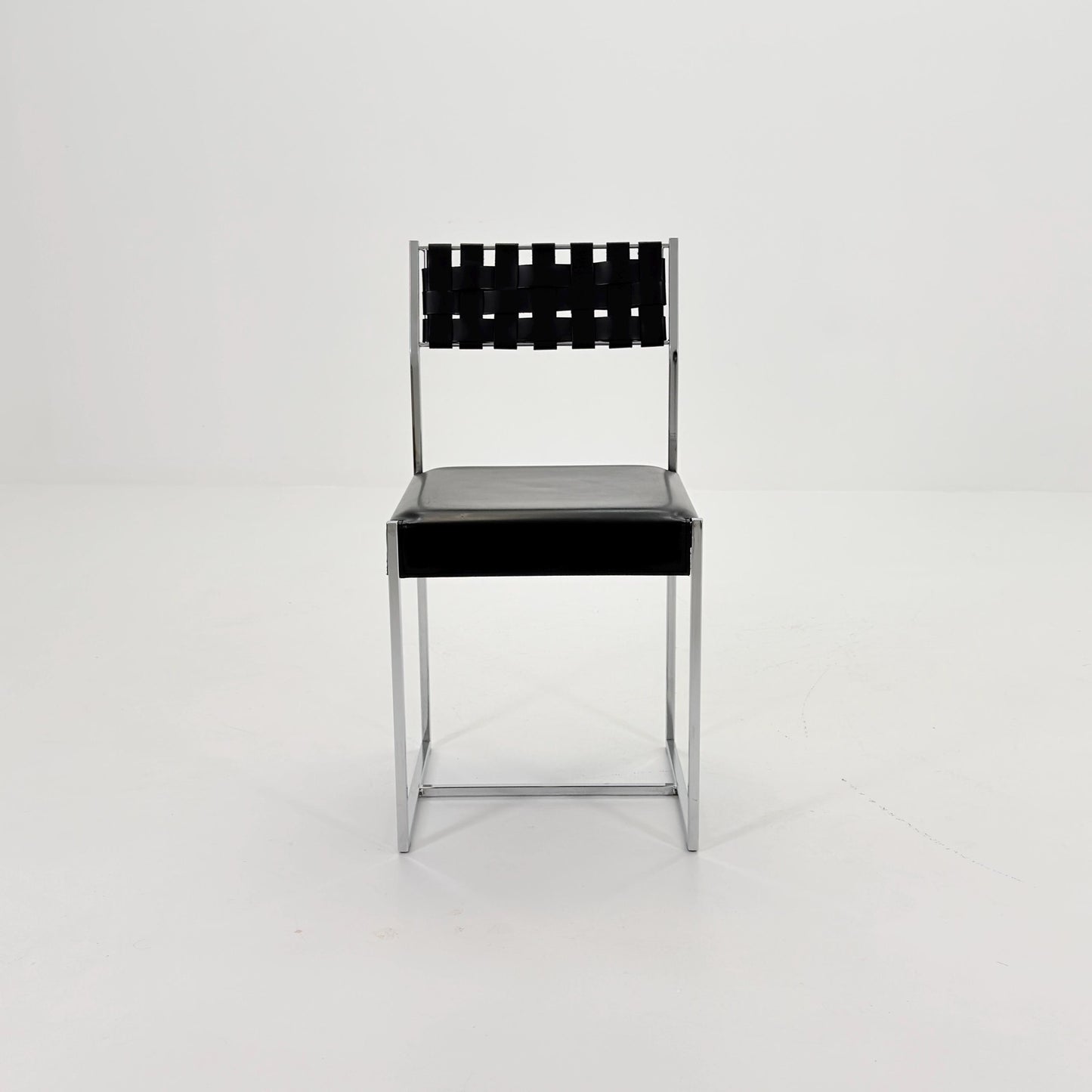 Mid Century Italian Leather Dining Chair by Arrben 1980s Italy