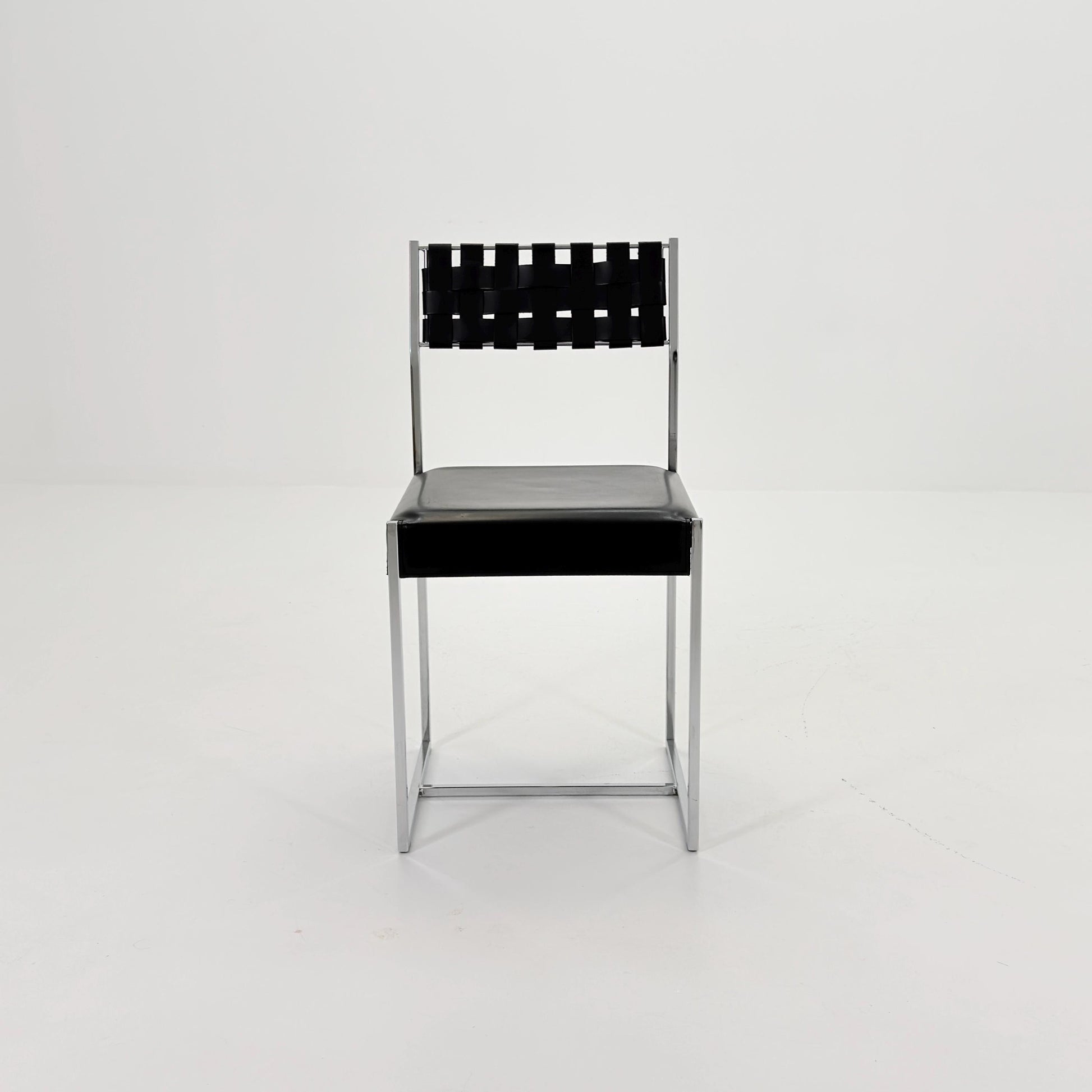 Mid Century Italian Leather Dining Chair by Arrben 1980s Italy
