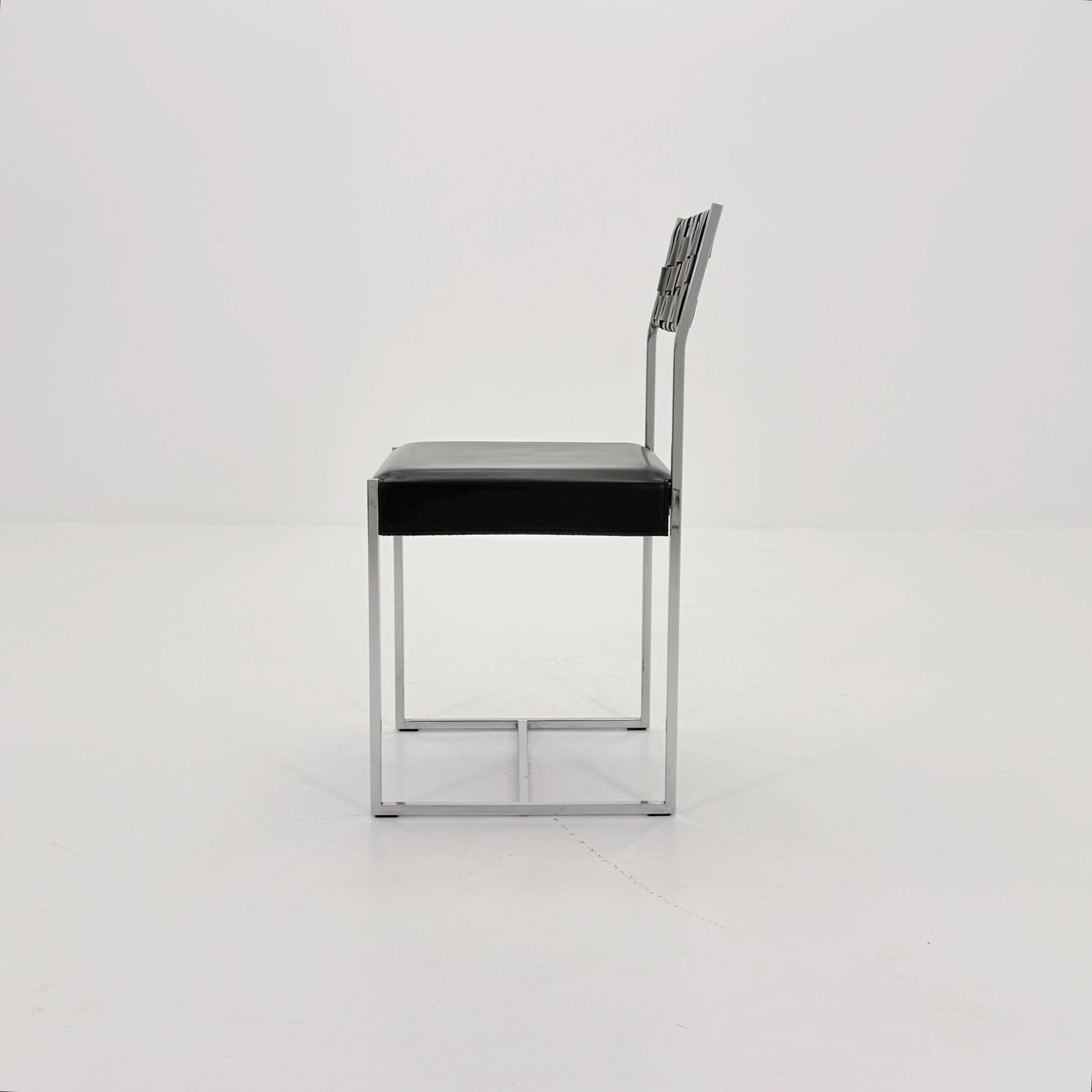 Mid Century Italian Leather Dining Chair by Arrben 1980s Italy