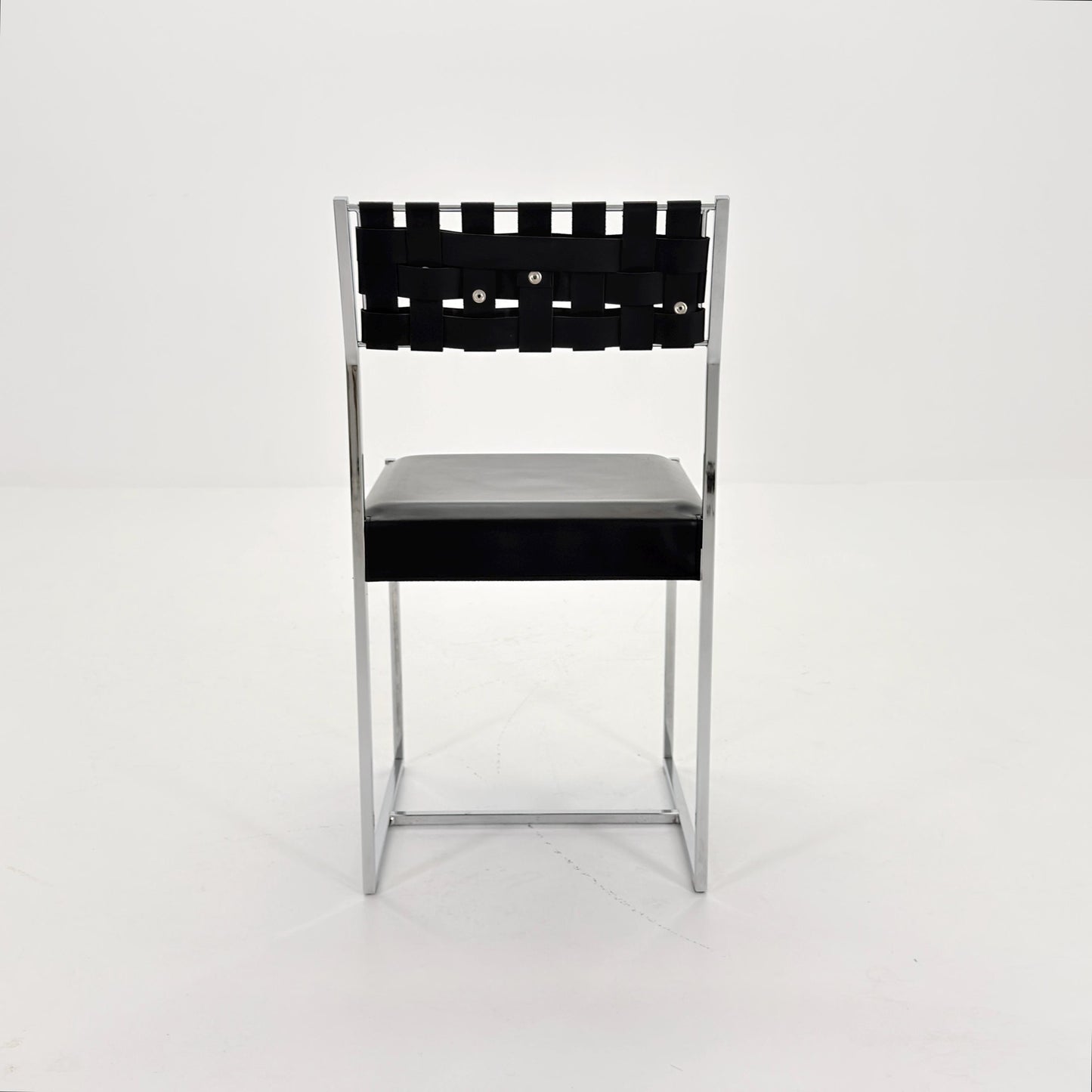 Mid Century Italian Leather Dining Chair by Arrben 1980s Italy