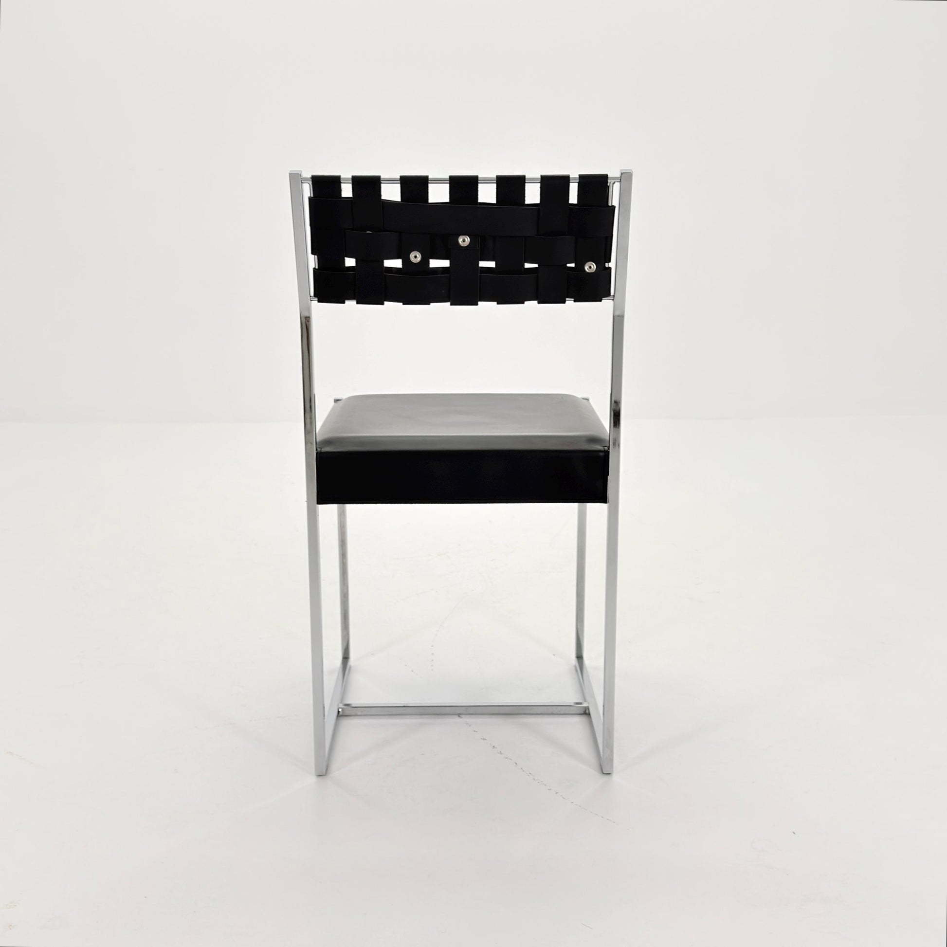 Mid Century Italian Leather Dining Chair by Arrben 1980s Italy