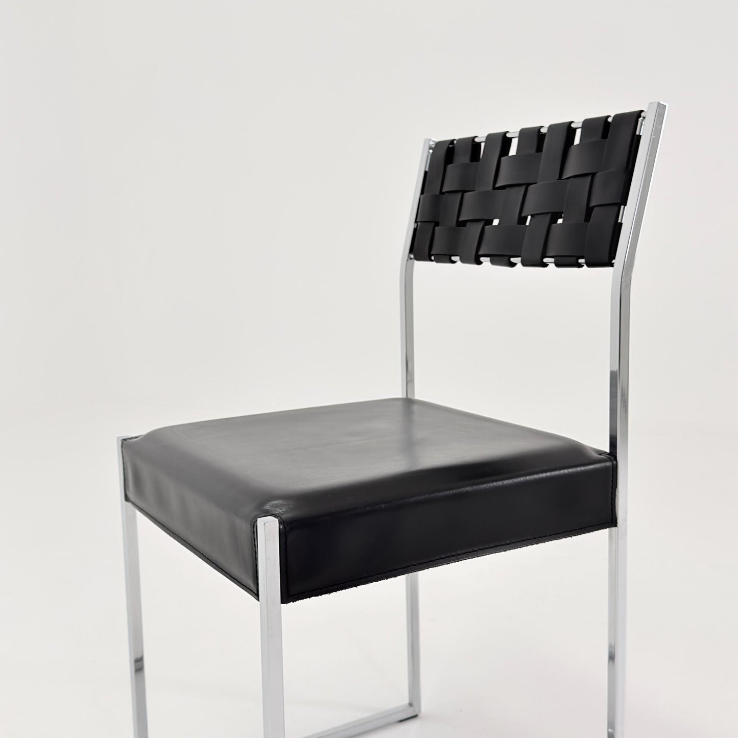 Mid Century Italian Leather Dining Chair by Arrben 1980s Italy