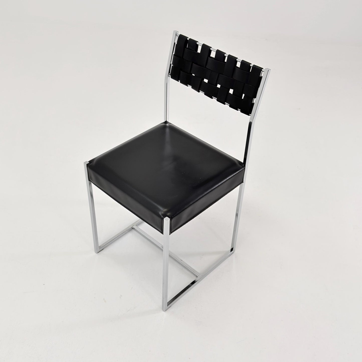 Mid Century Italian Leather Dining Chair by Arrben 1980s Italy
