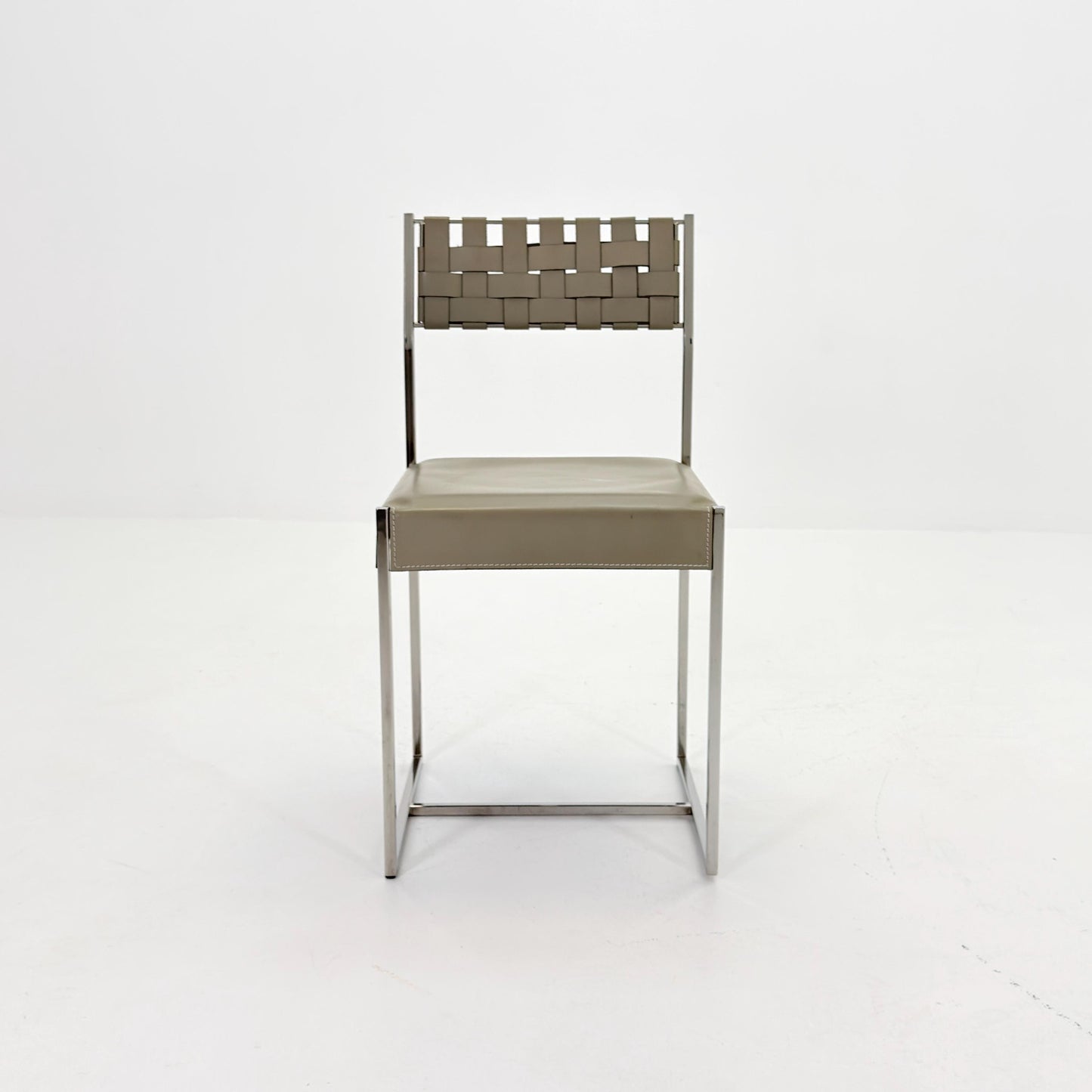 Mid Century Italian Leather Dining Chair by Arrben 1980s Italy