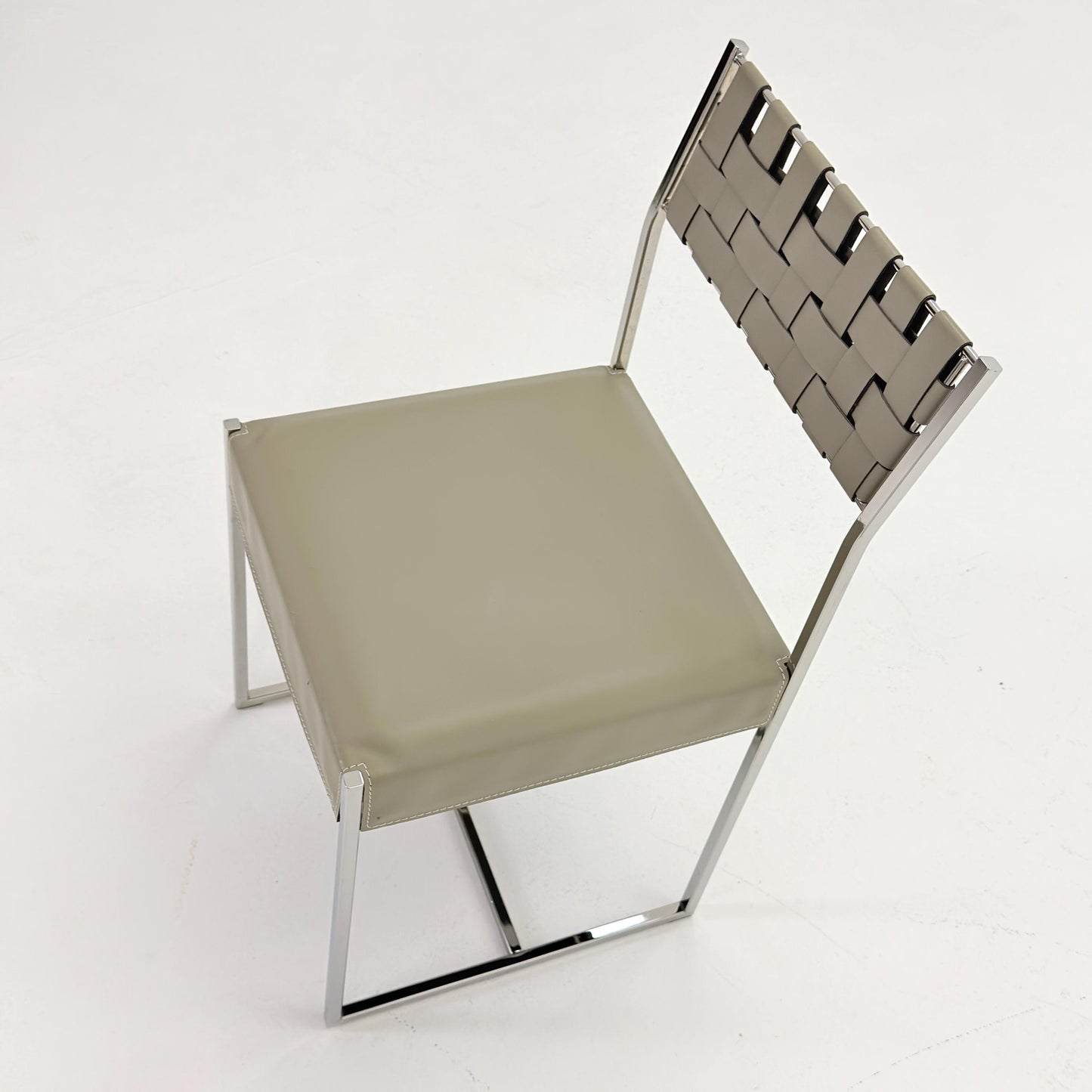 Mid Century Italian Leather Dining Chair by Arrben 1980s Italy