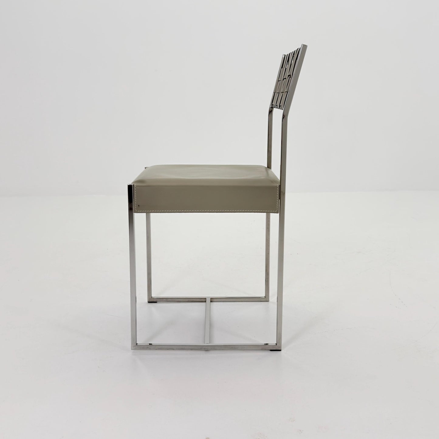 Mid Century Italian Leather Dining Chair by Arrben 1980s Italy