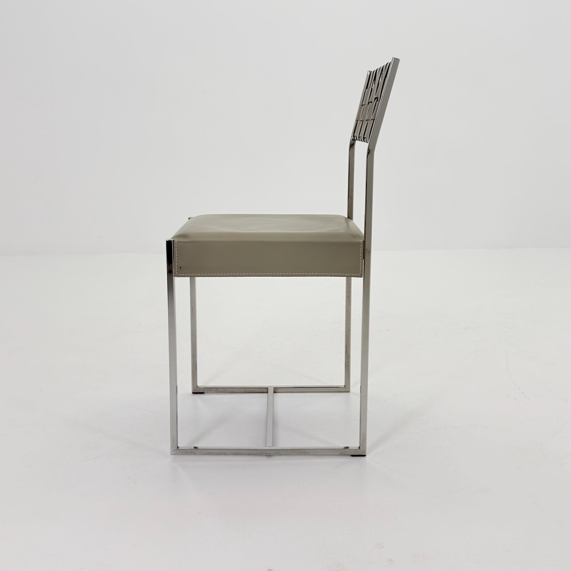 Mid Century Italian Leather Dining Chair by Arrben 1980s Italy
