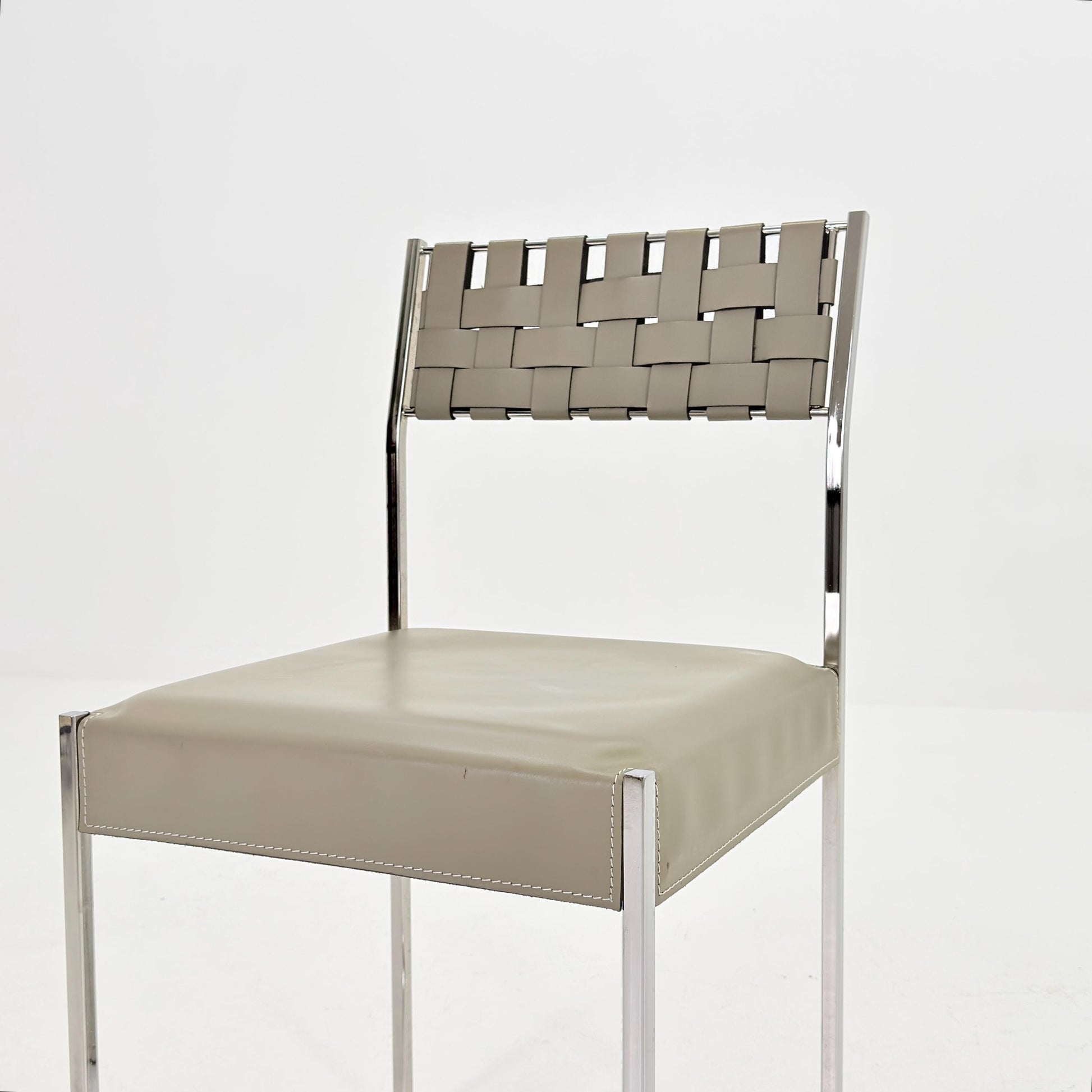 Mid Century Italian Leather Dining Chair by Arrben 1980s Italy