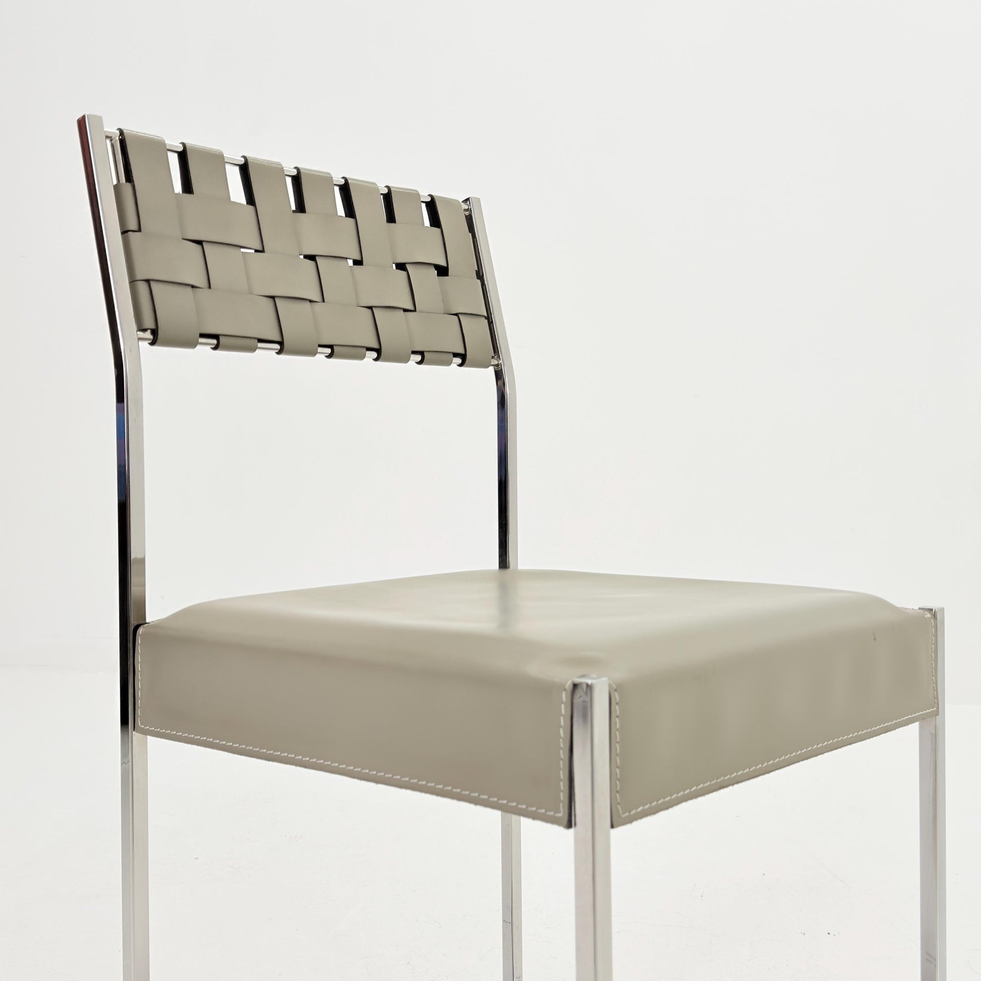 Mid Century Italian Leather Dining Chair by Arrben 1980s Italy