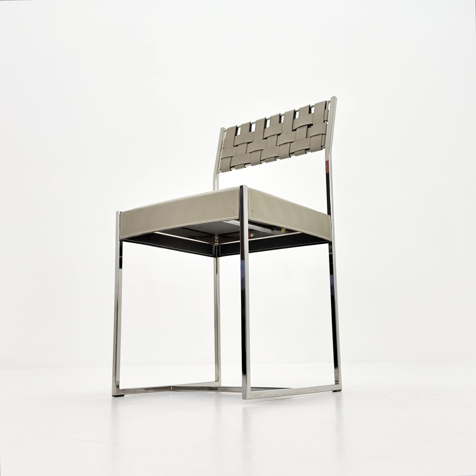 Mid Century Italian Leather Dining Chair by Arrben 1980s Italy
