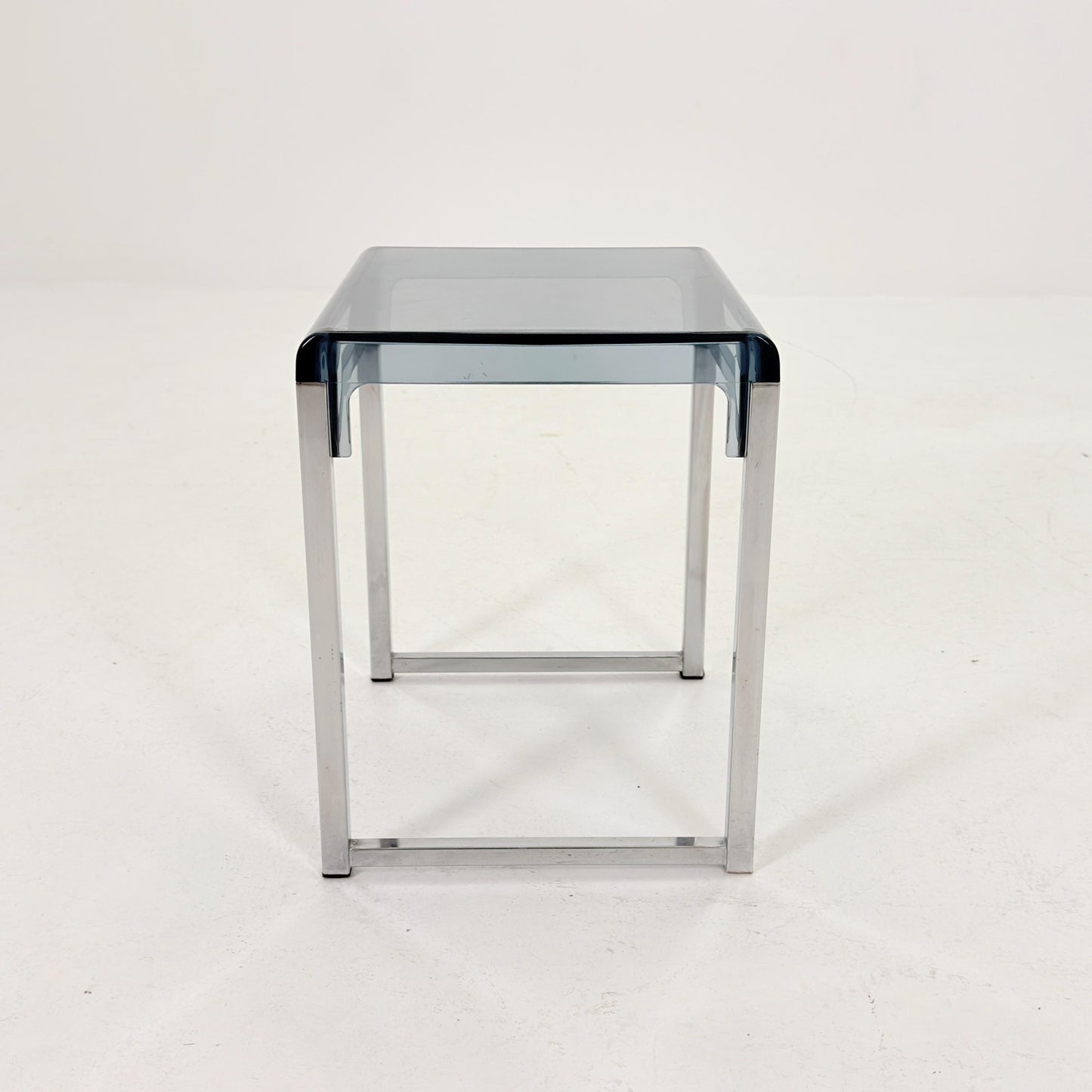 Mid Century Space Age Blue Side Table by Marc Berthier for Prisunic, 1970s