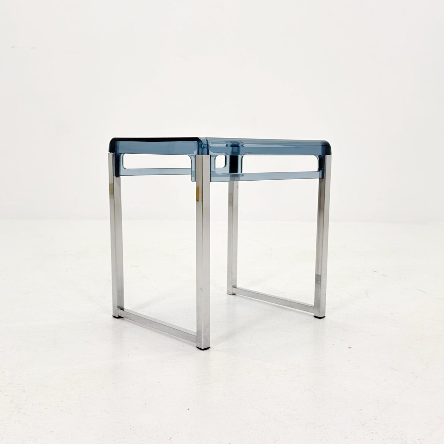 Mid Century Space Age Blue Side Table by Marc Berthier for Prisunic, 1970s