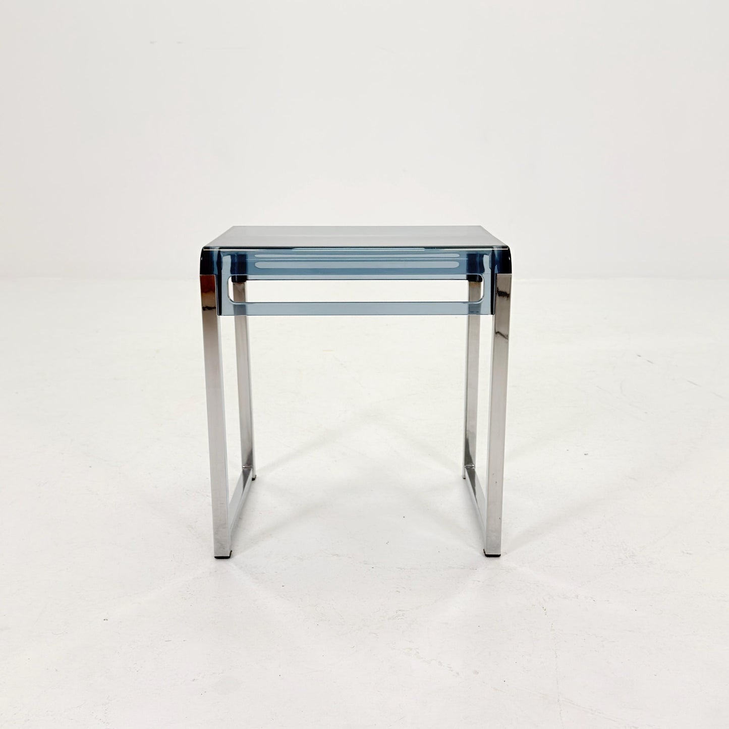Mid Century Space Age Blue Side Table by Marc Berthier for Prisunic, 1970s