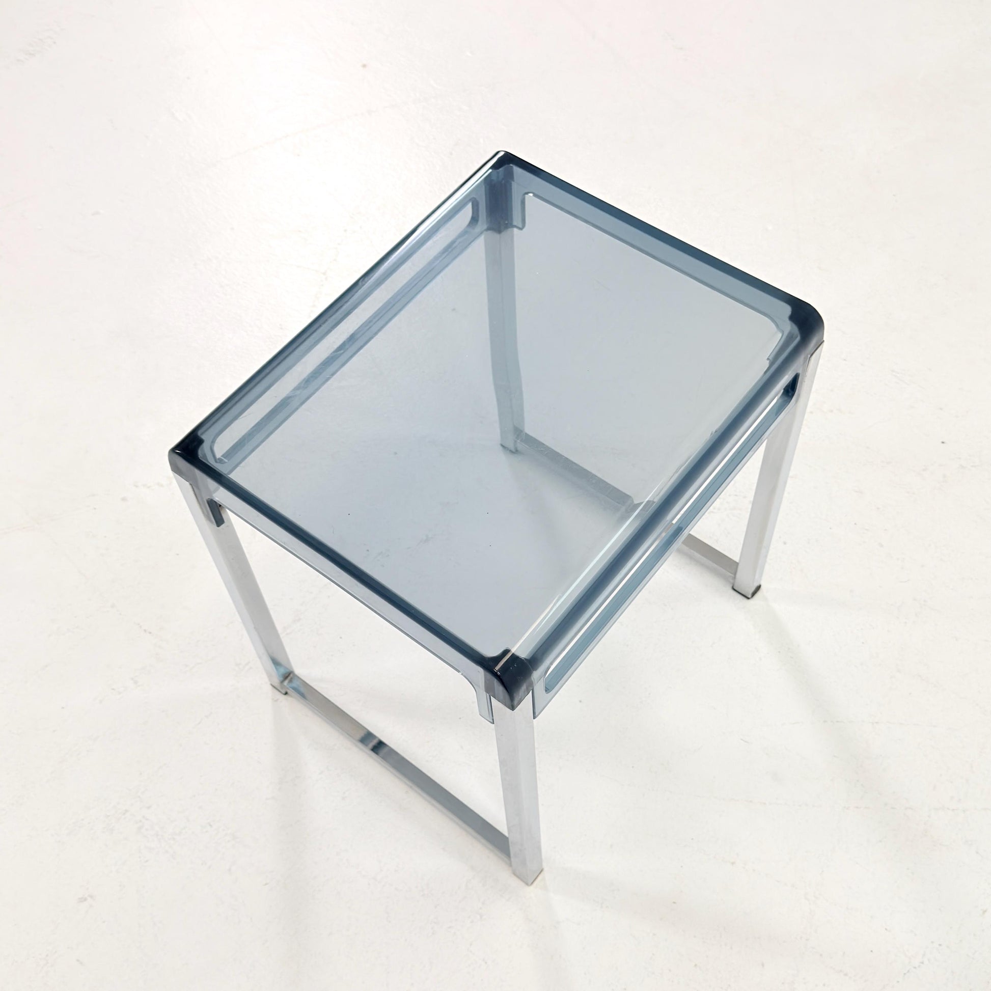 Mid Century Space Age Blue Side Table by Marc Berthier for Prisunic, 1970s