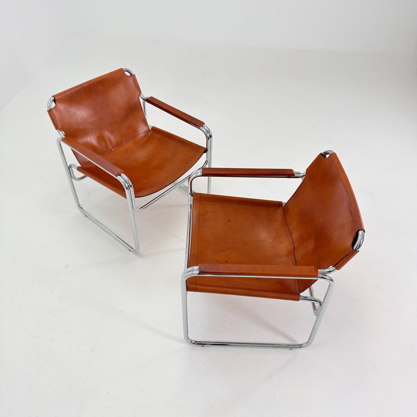 Mid-Century Italian Leather & Chrome Armchair Jox Interni 1970s