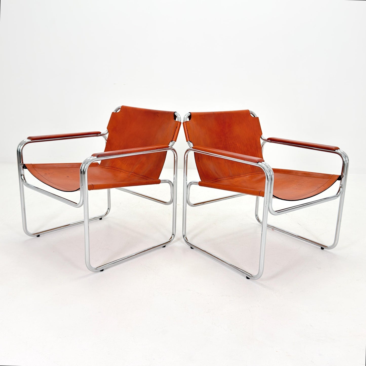 Mid-Century Italian Leather & Chrome Armchair Jox Interni 1970s