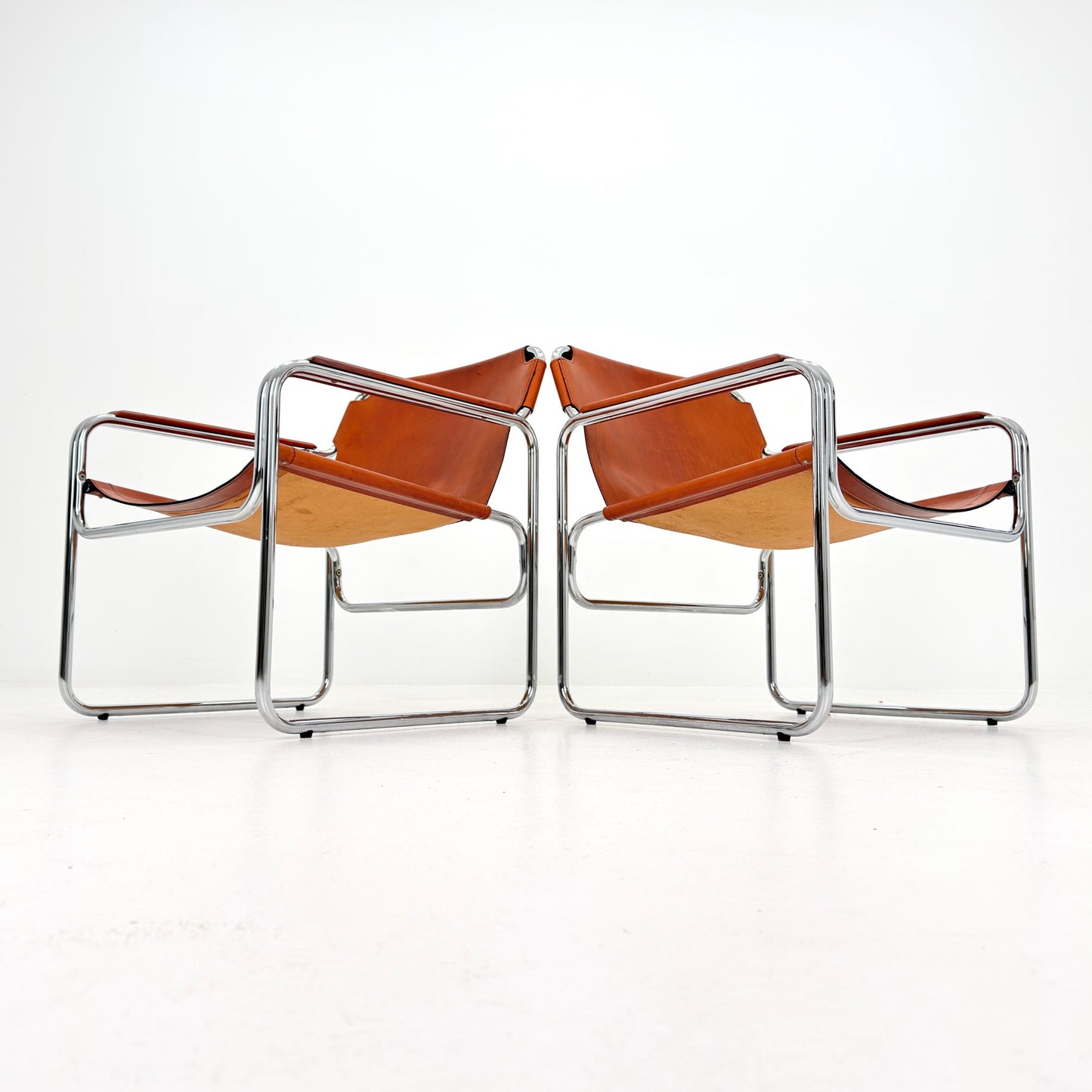 Mid-Century Italian Leather & Chrome Armchair Jox Interni 1970s