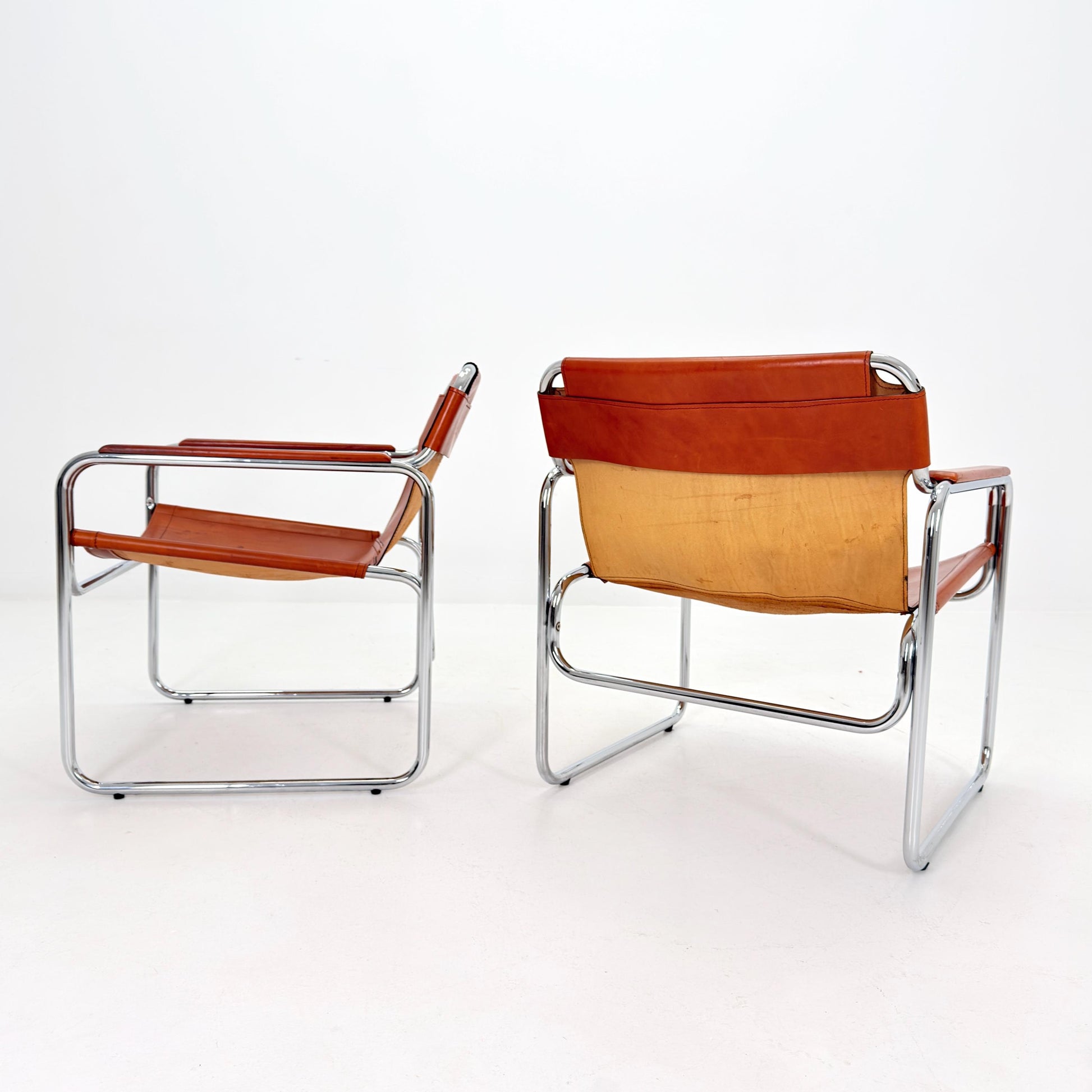 Mid-Century Italian Leather & Chrome Armchair Jox Interni 1970s