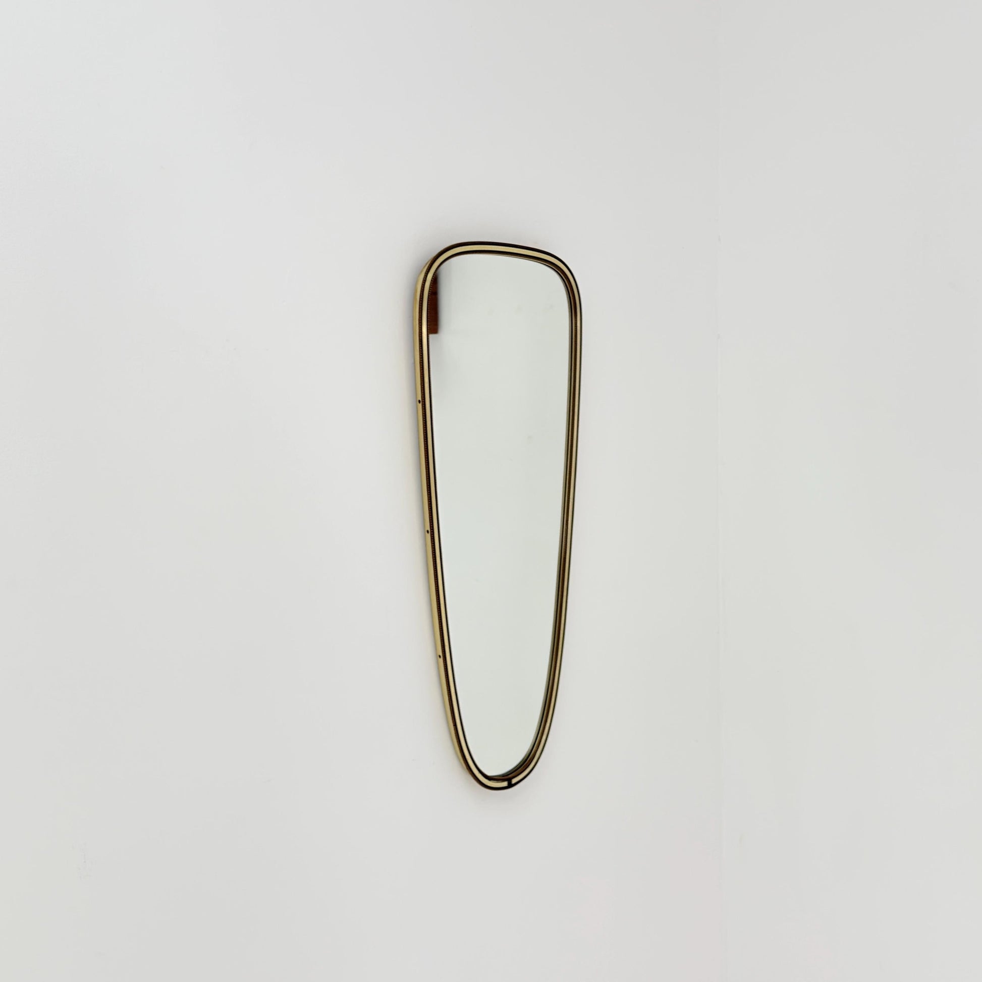 Mid-Century Brass Kidney Wall Mirror, 1960s Germany