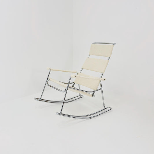 Mid-Century Modern Wassily-Style Rocking Chair, Italy 1980s