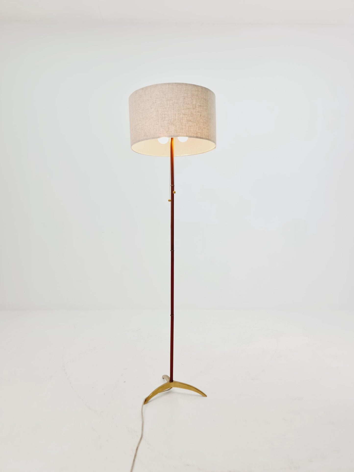 Rare Tripod Mid century German floor lamp Brass 1960s