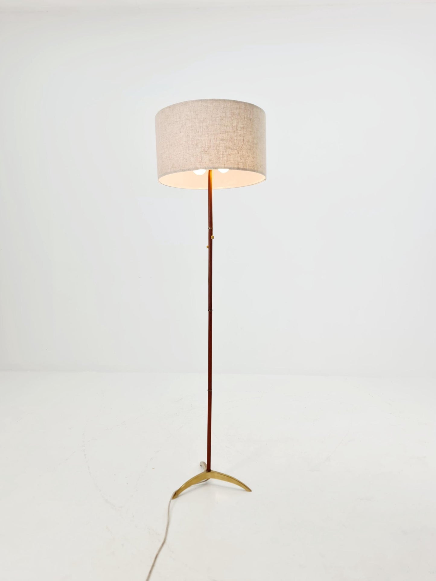 Rare Tripod Mid century German floor lamp Brass 1960s