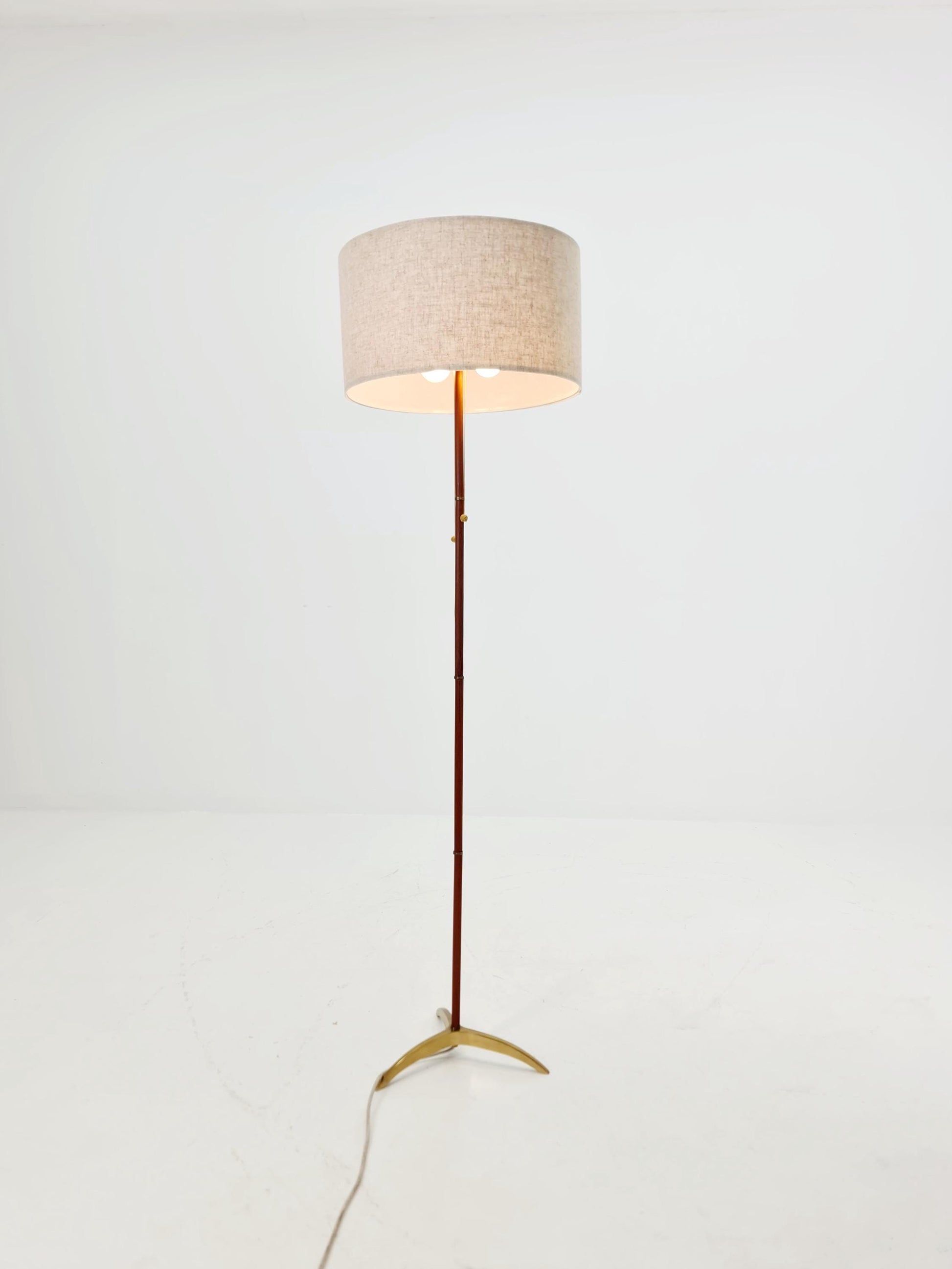 Rare Tripod Mid century German floor lamp Brass 1960s