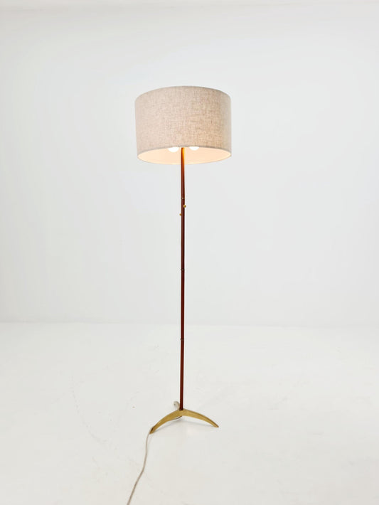 Rare Tripod Mid century German floor lamp Brass 1960s