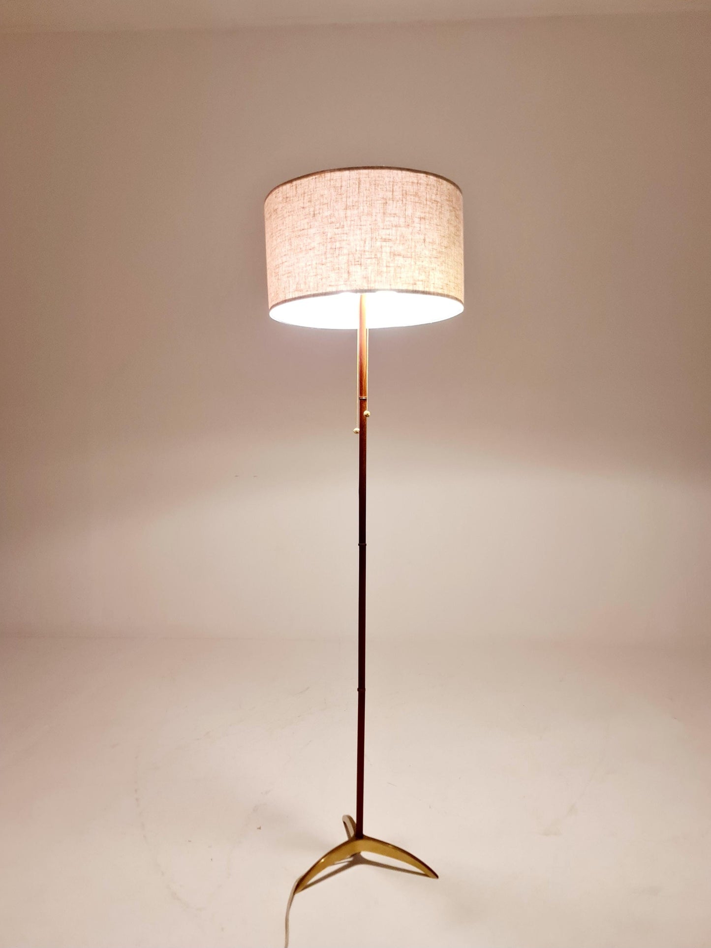Rare Tripod Mid century German floor lamp Brass 1960s
