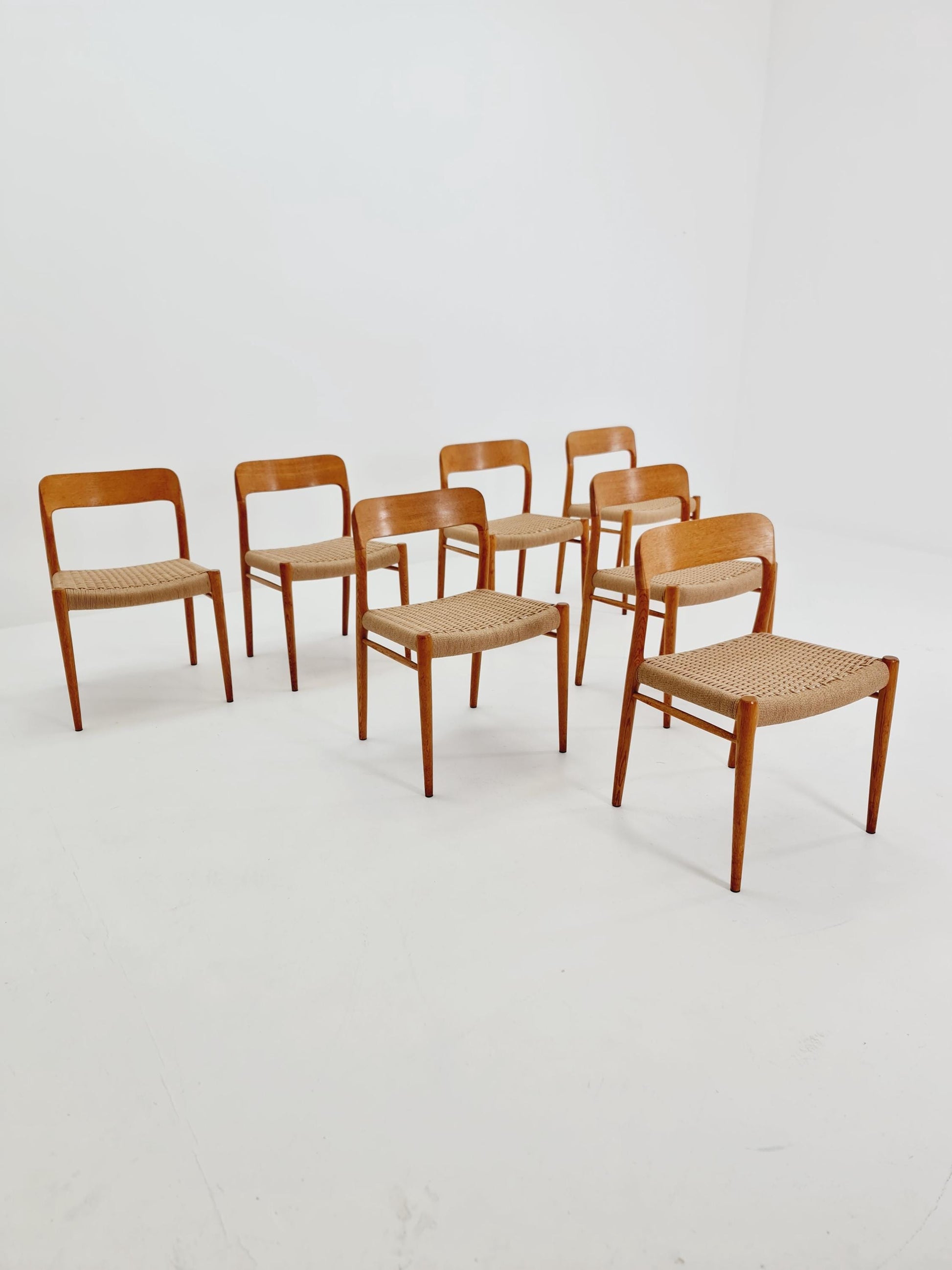 1 of 7 MidCentury Danish Oak Dining Chairs Niels O.Moller, 1960s,