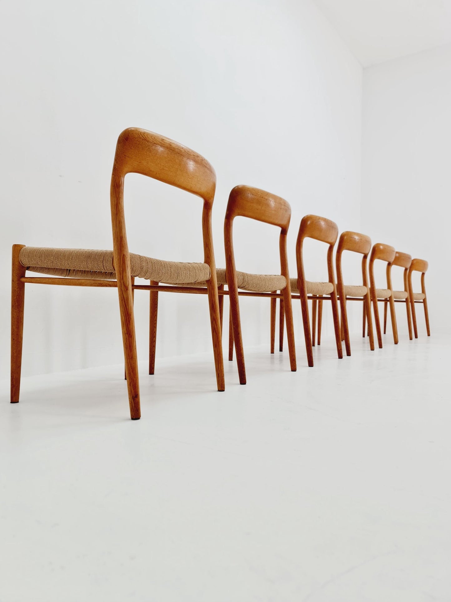 1 of 7 MidCentury Danish Oak Dining Chairs Niels O.Moller, 1960s,