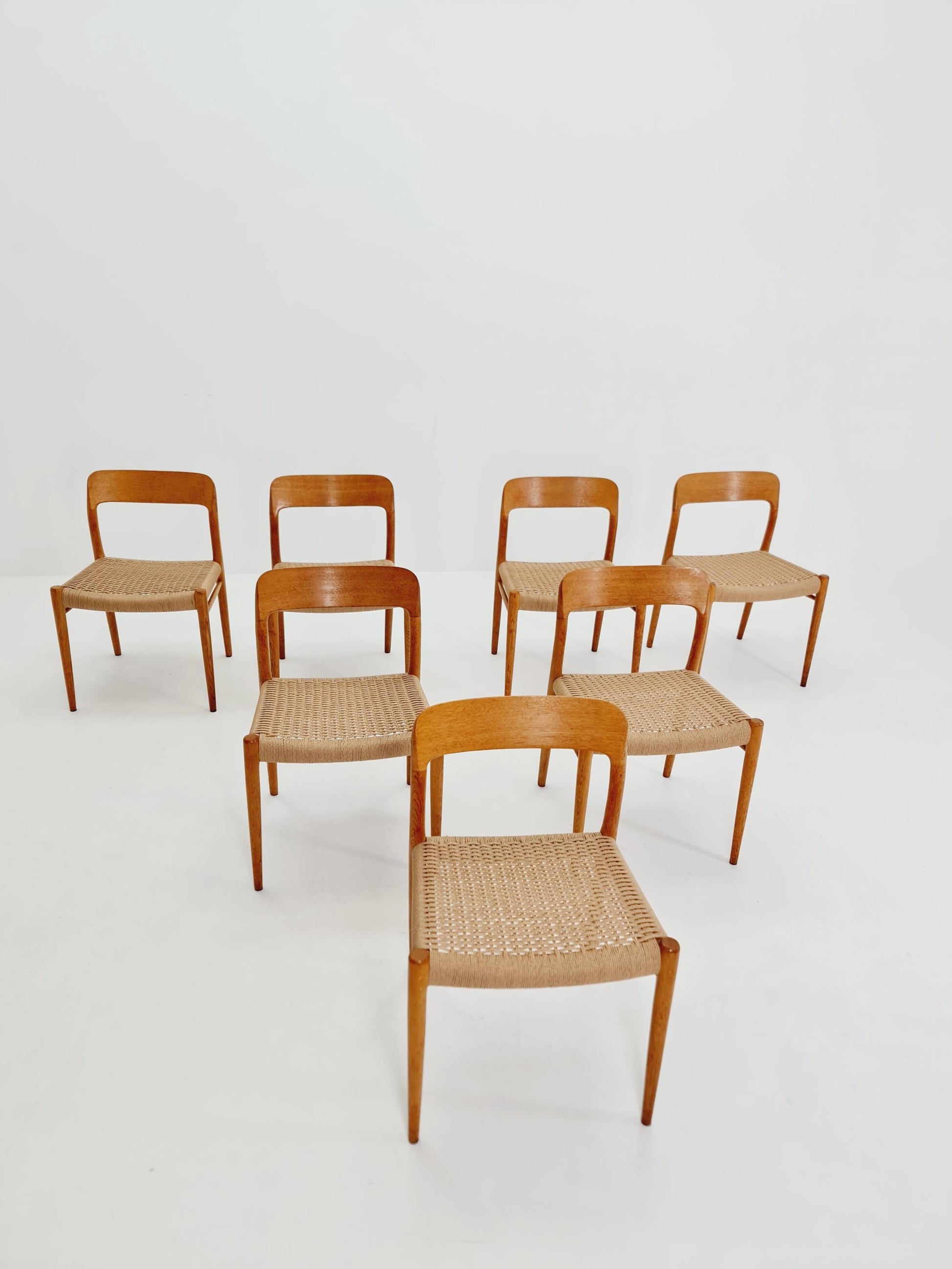 1 of 7 MidCentury Danish Oak Dining Chairs Niels O.Moller, 1960s,
