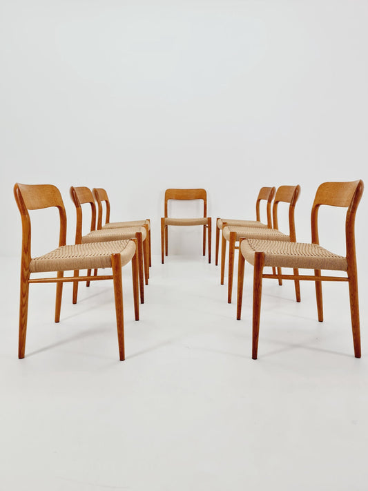 1 of 7 MidCentury Danish Oak Dining Chairs Niels O.Moller, 1960s,
