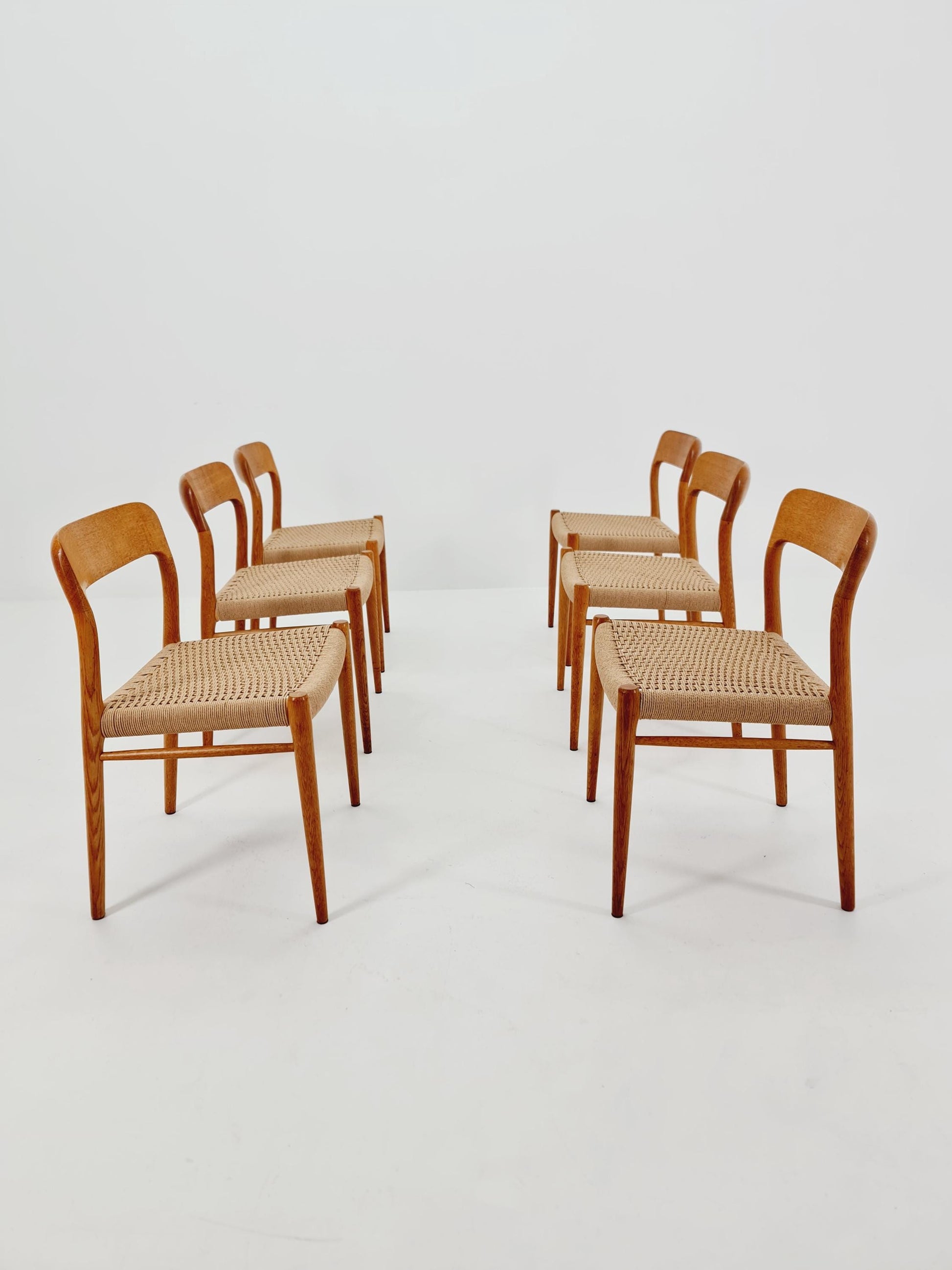 1 of 7 MidCentury Danish Oak Dining Chairs Niels O.Moller, 1960s,