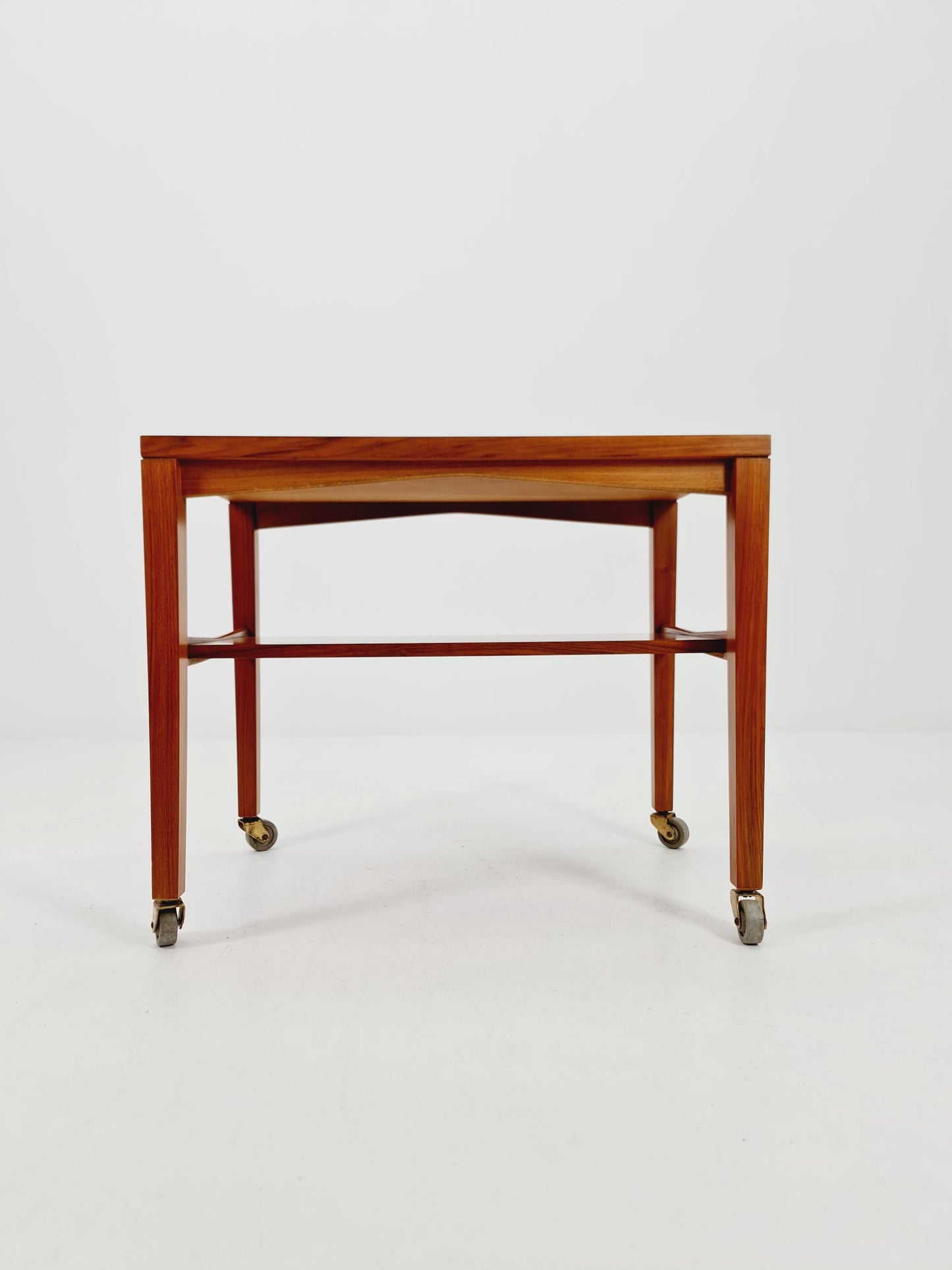 Vintage German mid century trolley bar cart in Walnut By Wilhelm Renz , 1960s