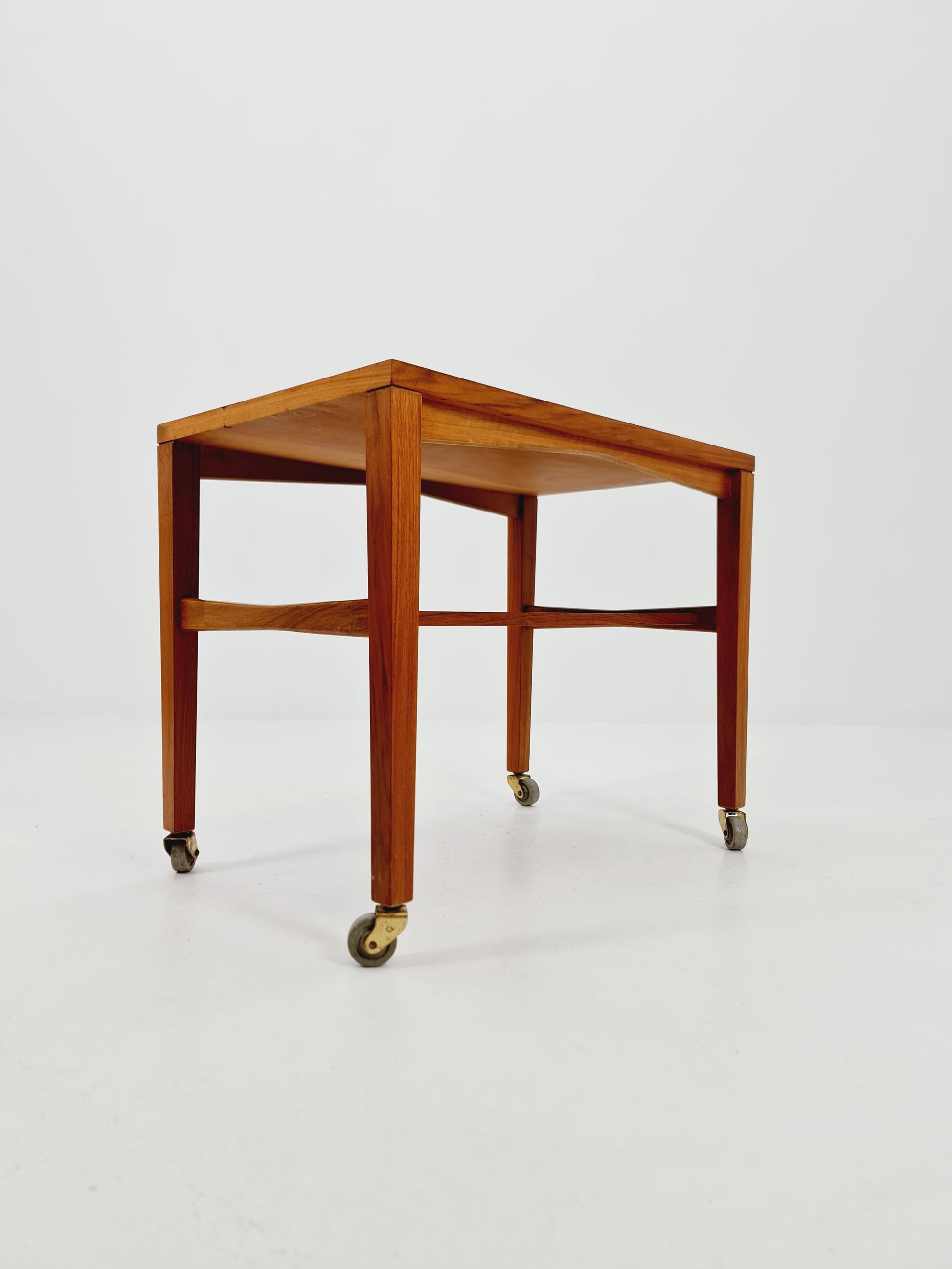 Vintage German mid century trolley bar cart in Walnut By Wilhelm Renz , 1960s